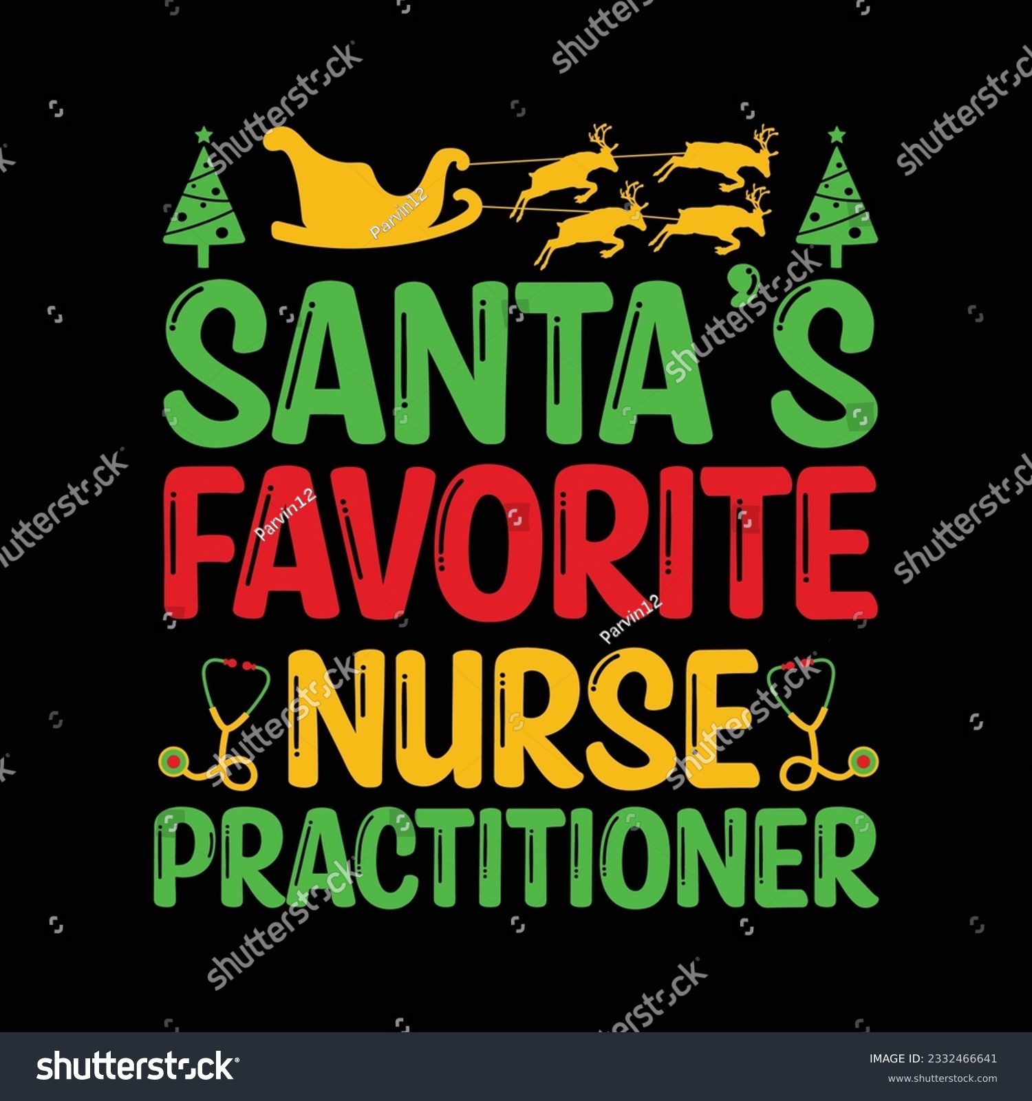 SVG of Santa's Favorite Nurse Practitioner, Nurse Vector, Christmas Design, Christmas SVG svg