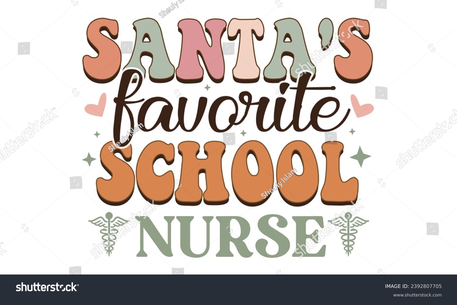 SVG of Santa's Favorite School Nurse Christmas T-Shirt Design svg