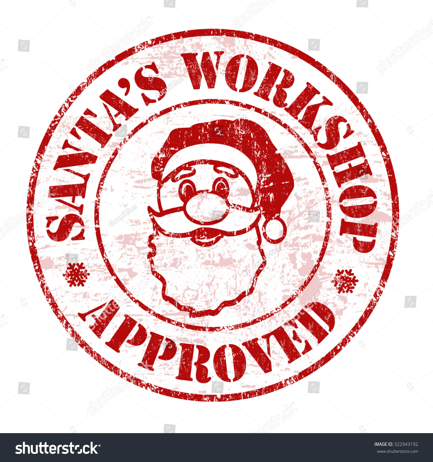 Santas Workshop Approved Grunge Rubber Stamp Stock Vector 322943192 ...