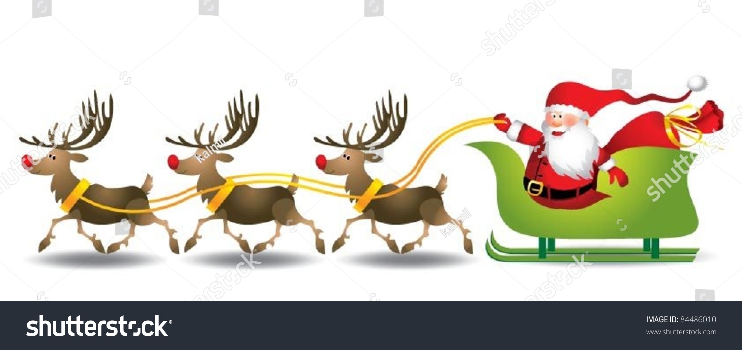 Santa Sleigh Stock Vector Illustration 84486010 : Shutterstock