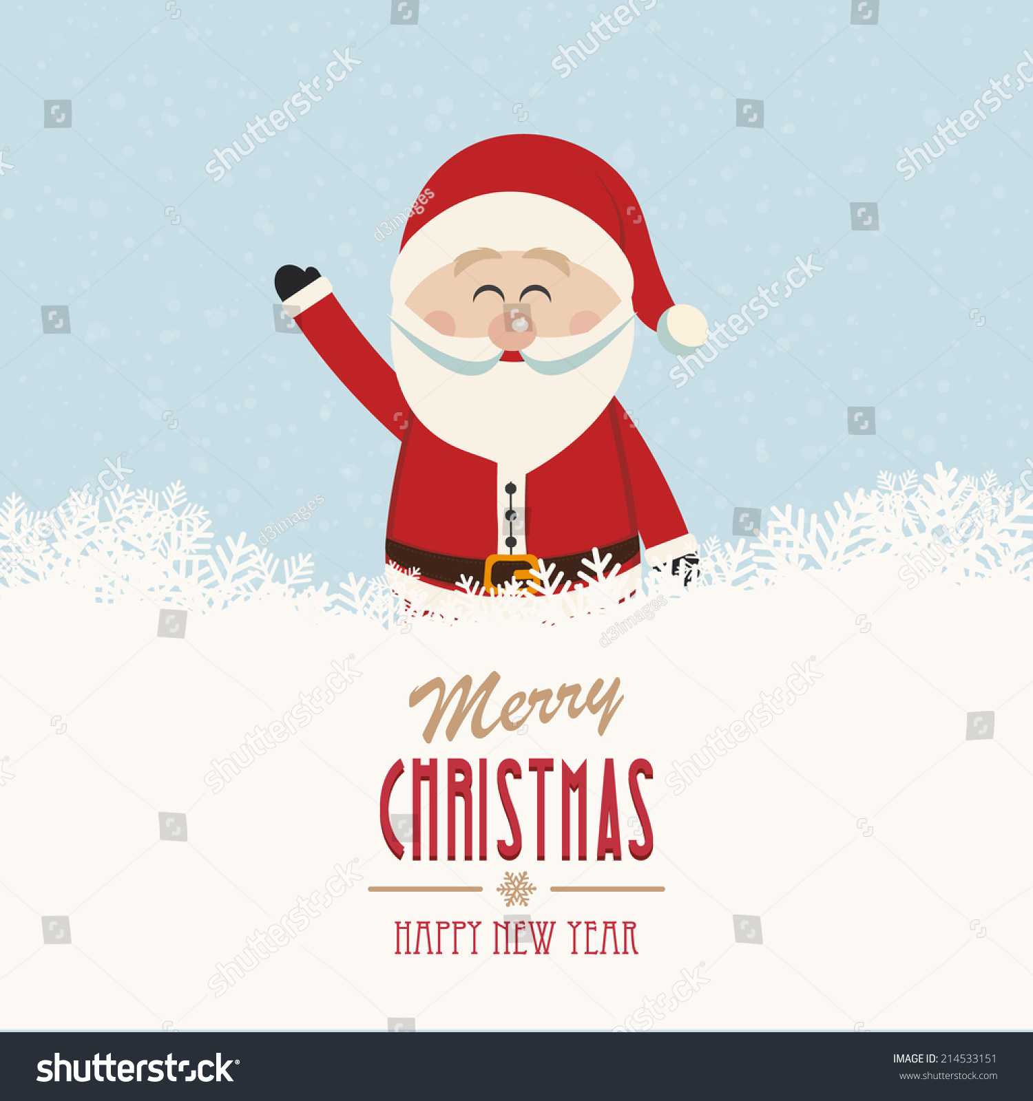 Santa Wave Merry Christmas Stock Vector Illustration 214533151 ...