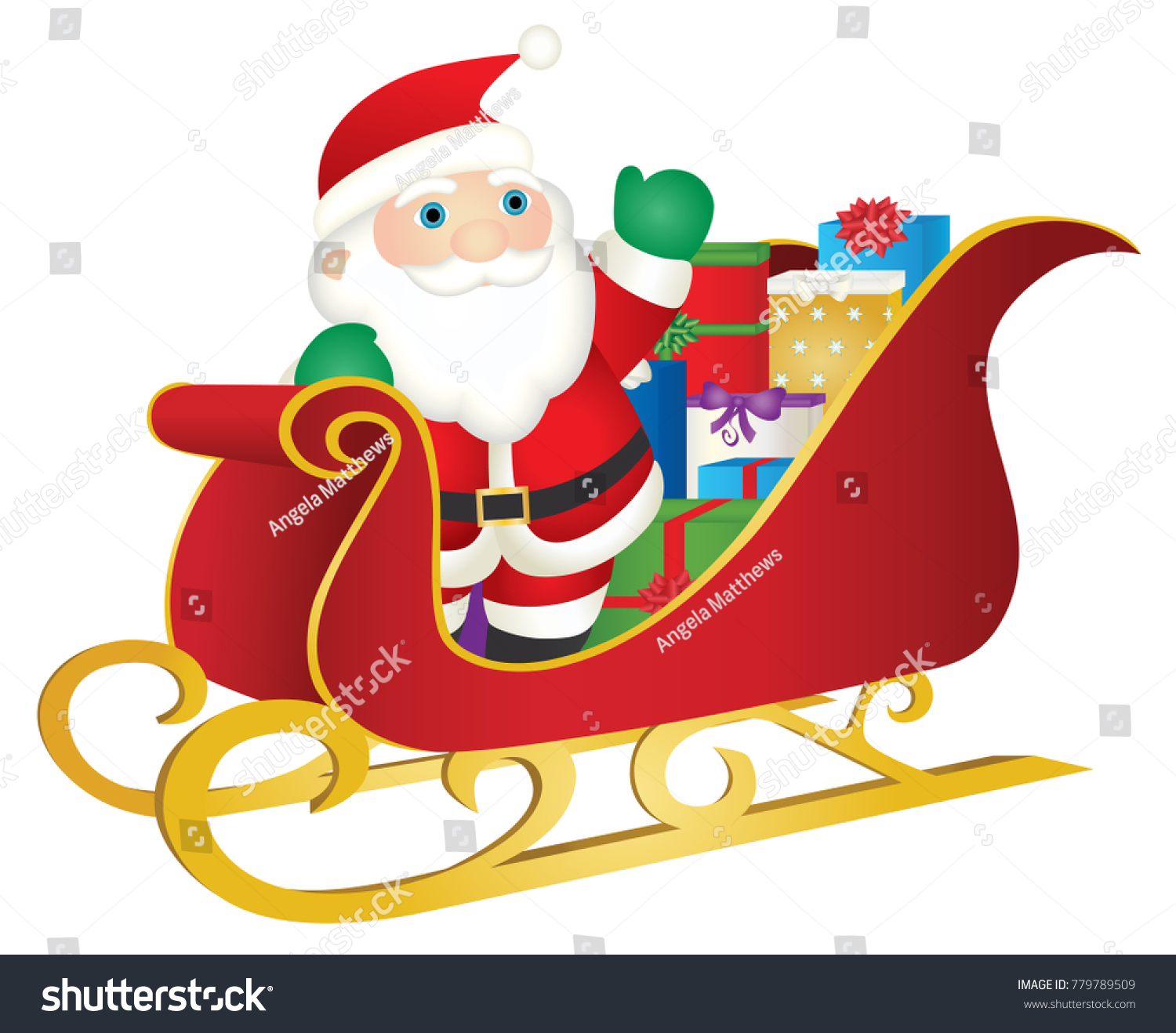 Santa Waving Sleigh Stock Vector (royalty Free) 779789509 