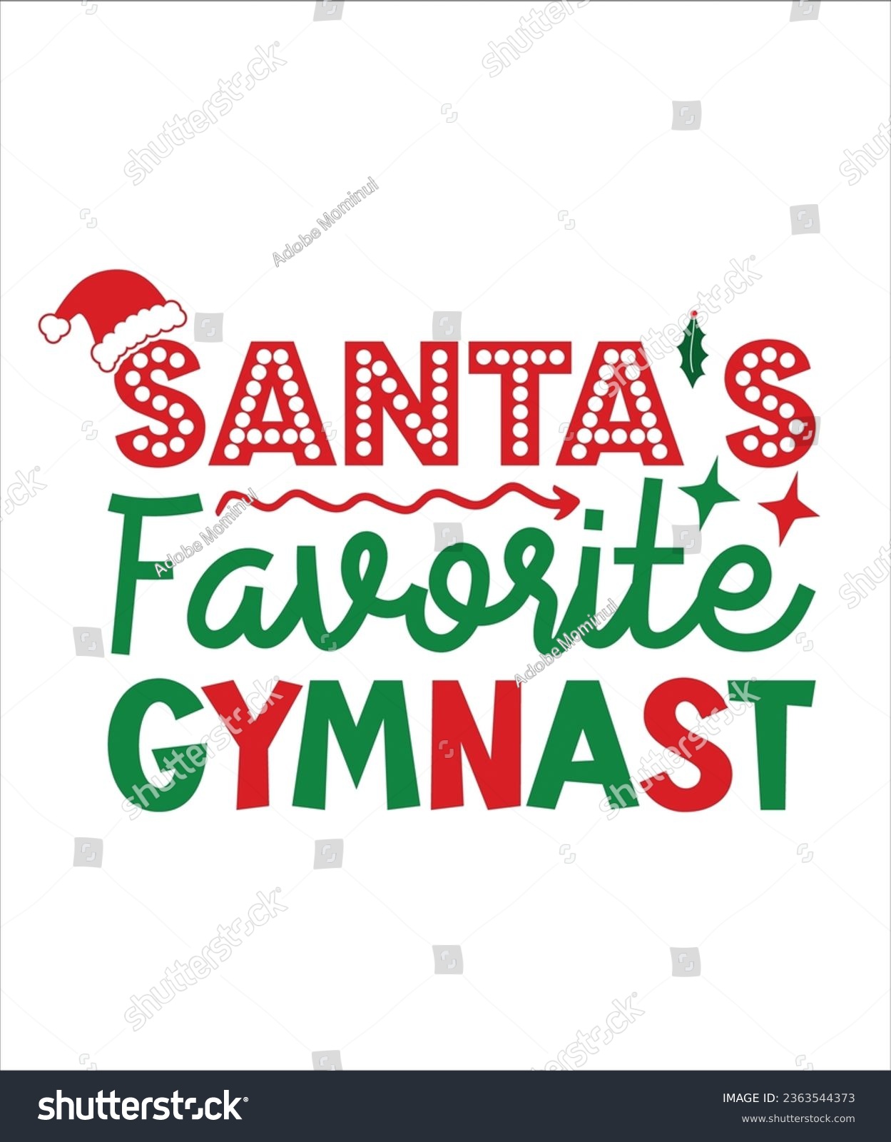 SVG of Santas Favorite Gymnast Svg,  Png,  Eps, Dxf, Gymnast christmas ,  Funny Christmas Gymnast Svg,  Fun Gift For Gymnast Png . svg