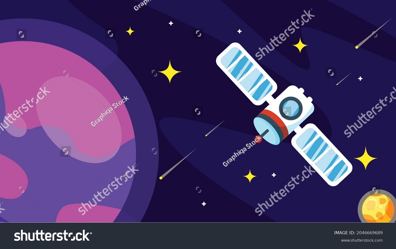 Satelit 1 Space Background Illustration Stock Vector (Royalty Free ...