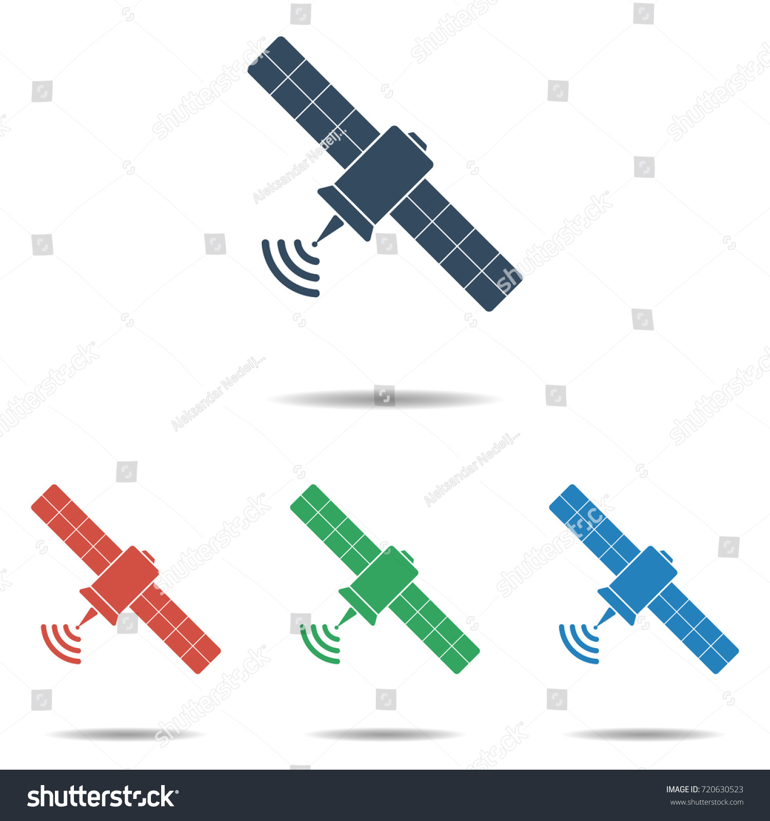 Satellite Icon Set Simple Flat Design Stock Vector (Royalty Free ...