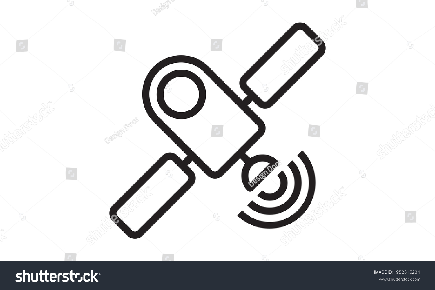 Satellite Icon Space Satellite Symbol Isolated Stock Vector (Royalty ...