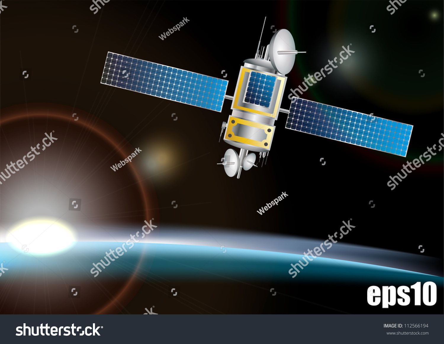 Satellite In Space Background Eps10 Stock Vector Illustration 112566194 ...