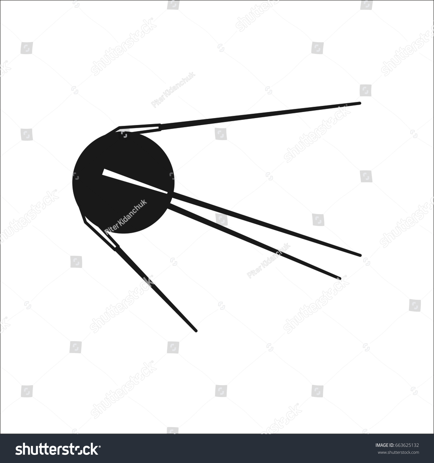 Satellite Retro Sputnik Symbol Simple Silhouette Stock Vector (Royalty ...