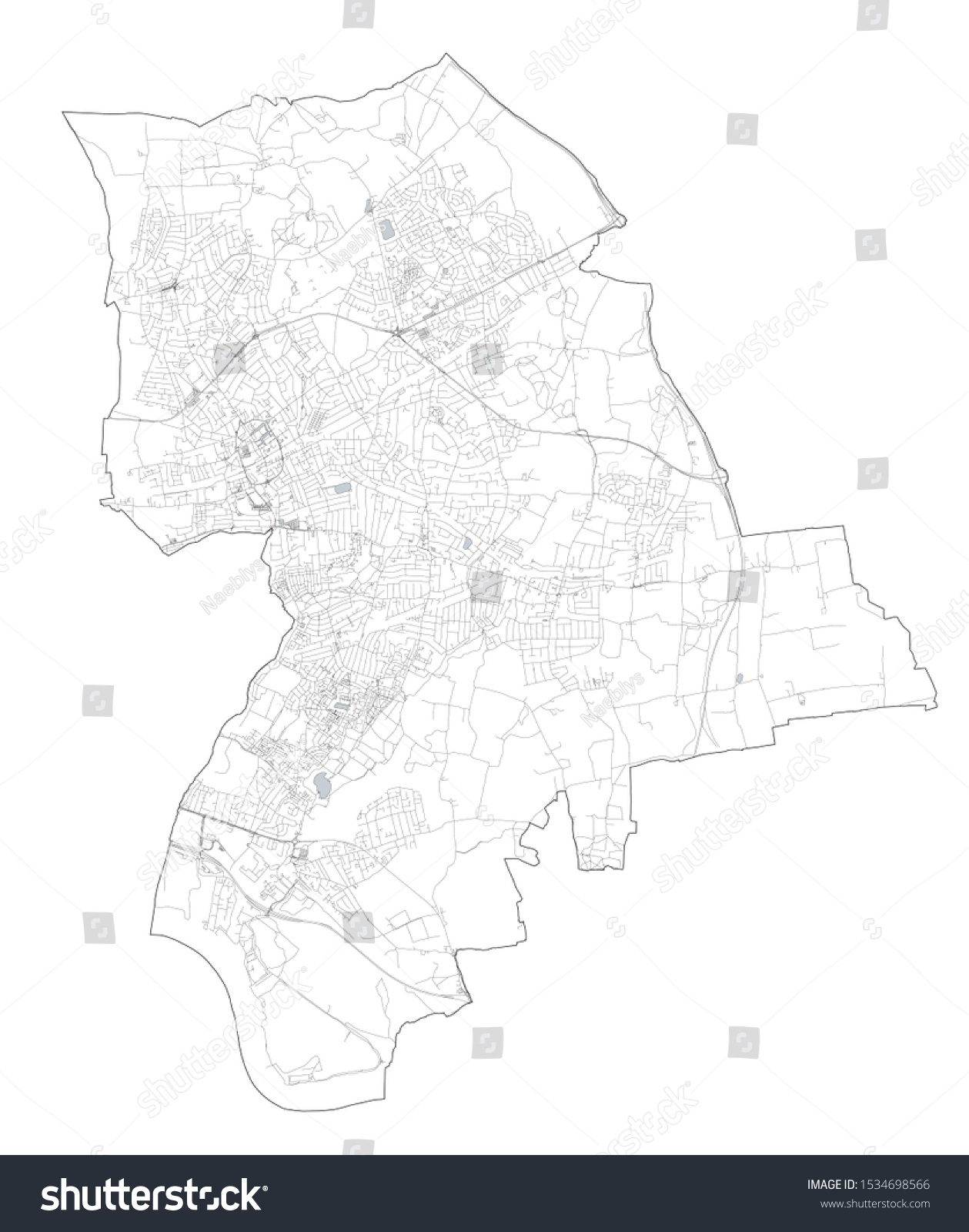 Satellite View London Boroughs Map Streets Stock Vector (Royalty Free ...