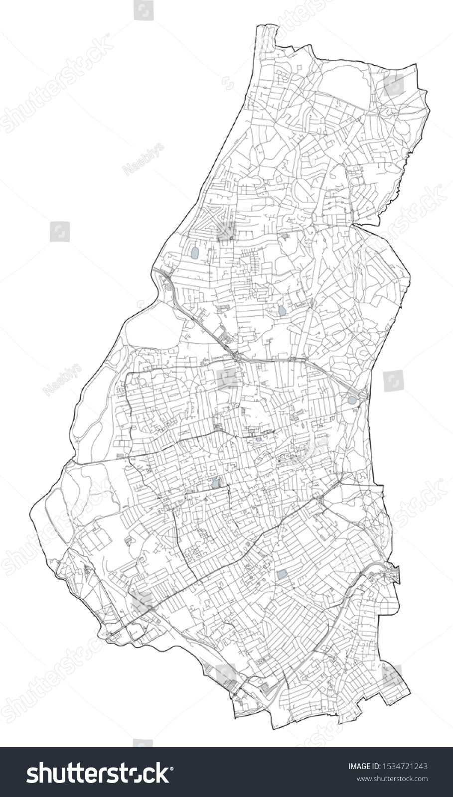 Satellite View London Boroughs Map Streets Stock Vector (Royalty Free ...