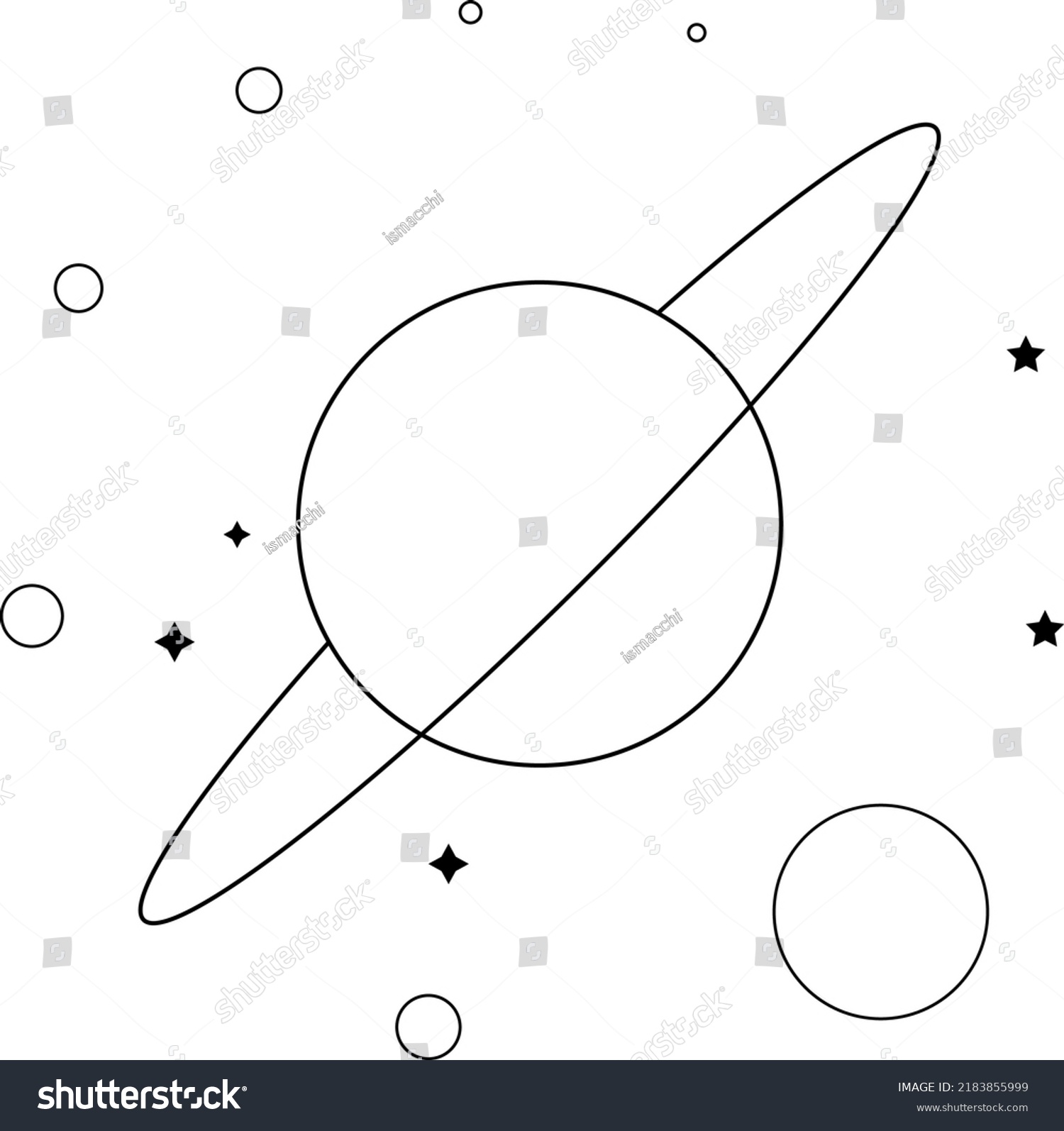 Saturn His 7 Major Moons Solar Stock Vector (Royalty Free) 2183855999 ...