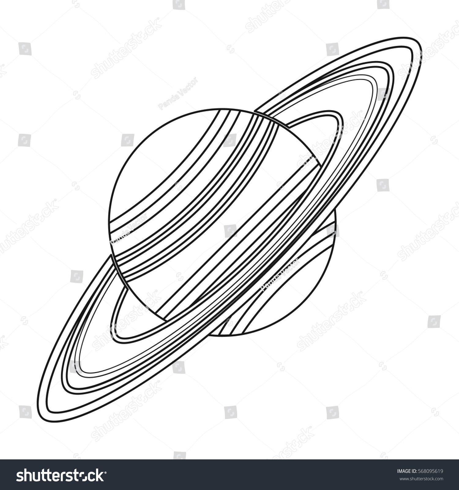 Saturn Icon Outline Style Isolated On Stock Vector (Royalty Free ...