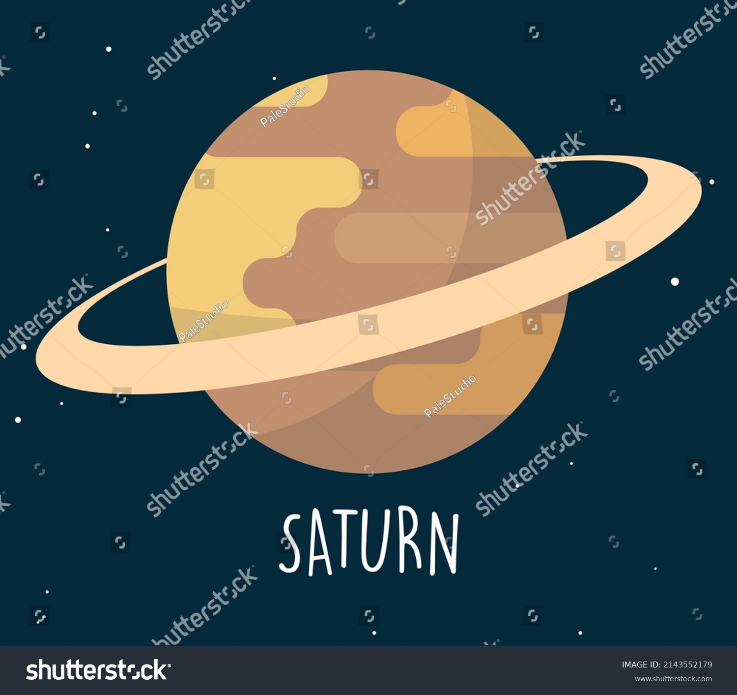 Saturn Planet Simple Sphere On Space Stock Vector (Royalty Free ...