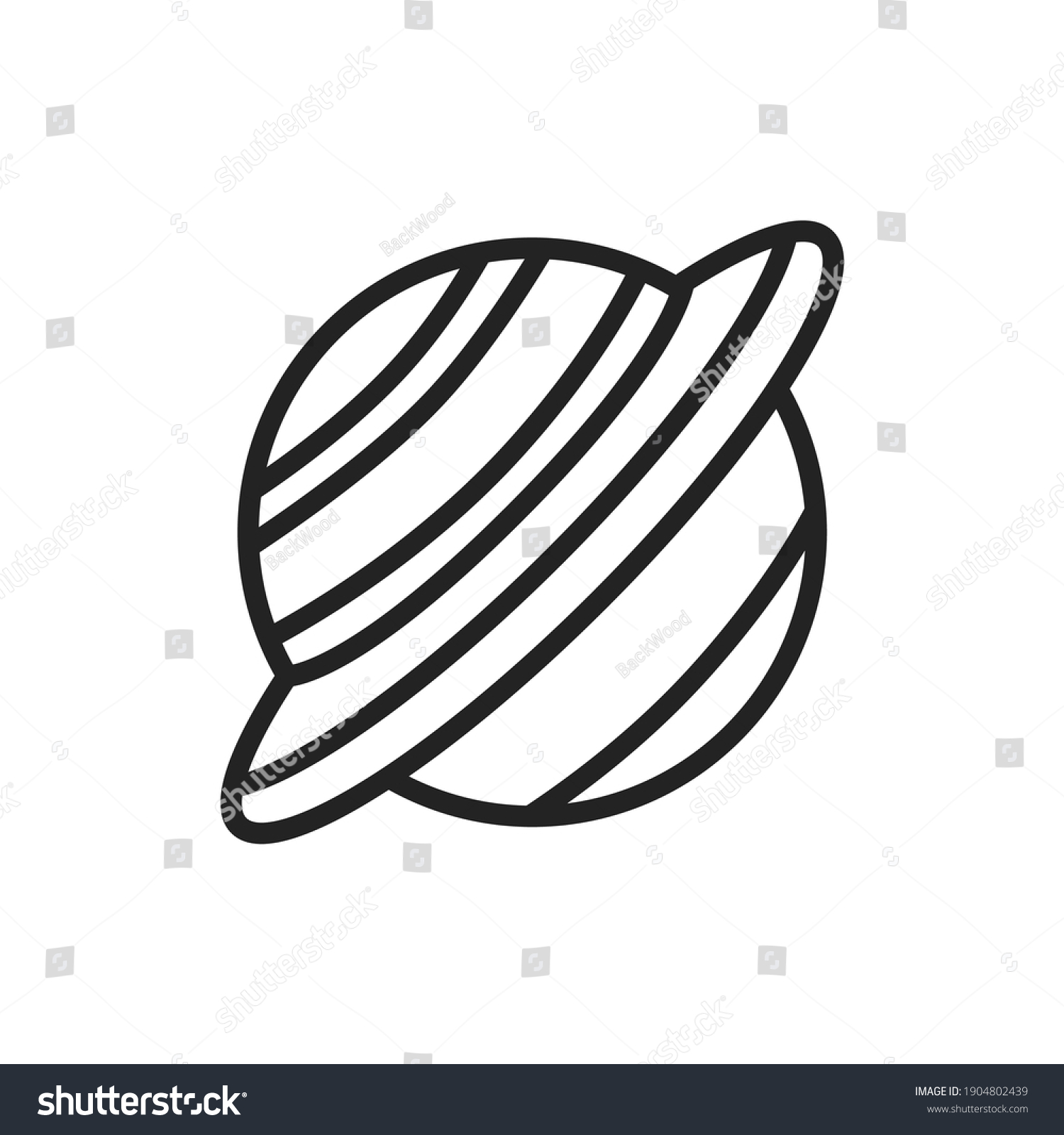 Saturn Planet Color Line Icon Pictogram Stock Vector (Royalty Free ...