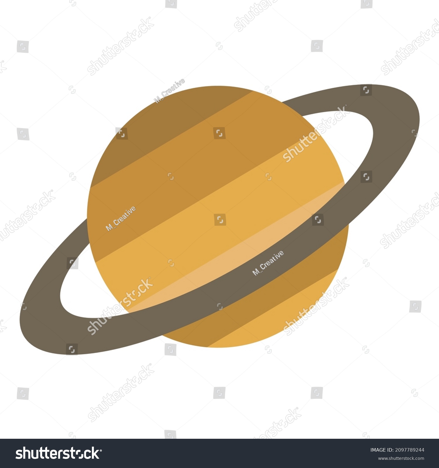 Saturn Planet Flat Clipart Vector Illustration Stock Vector (Royalty ...