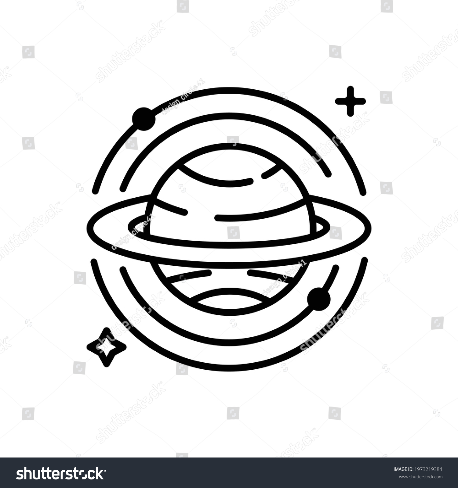 Saturn Ring Vector Outline Icon Space Stock Vector (Royalty Free ...