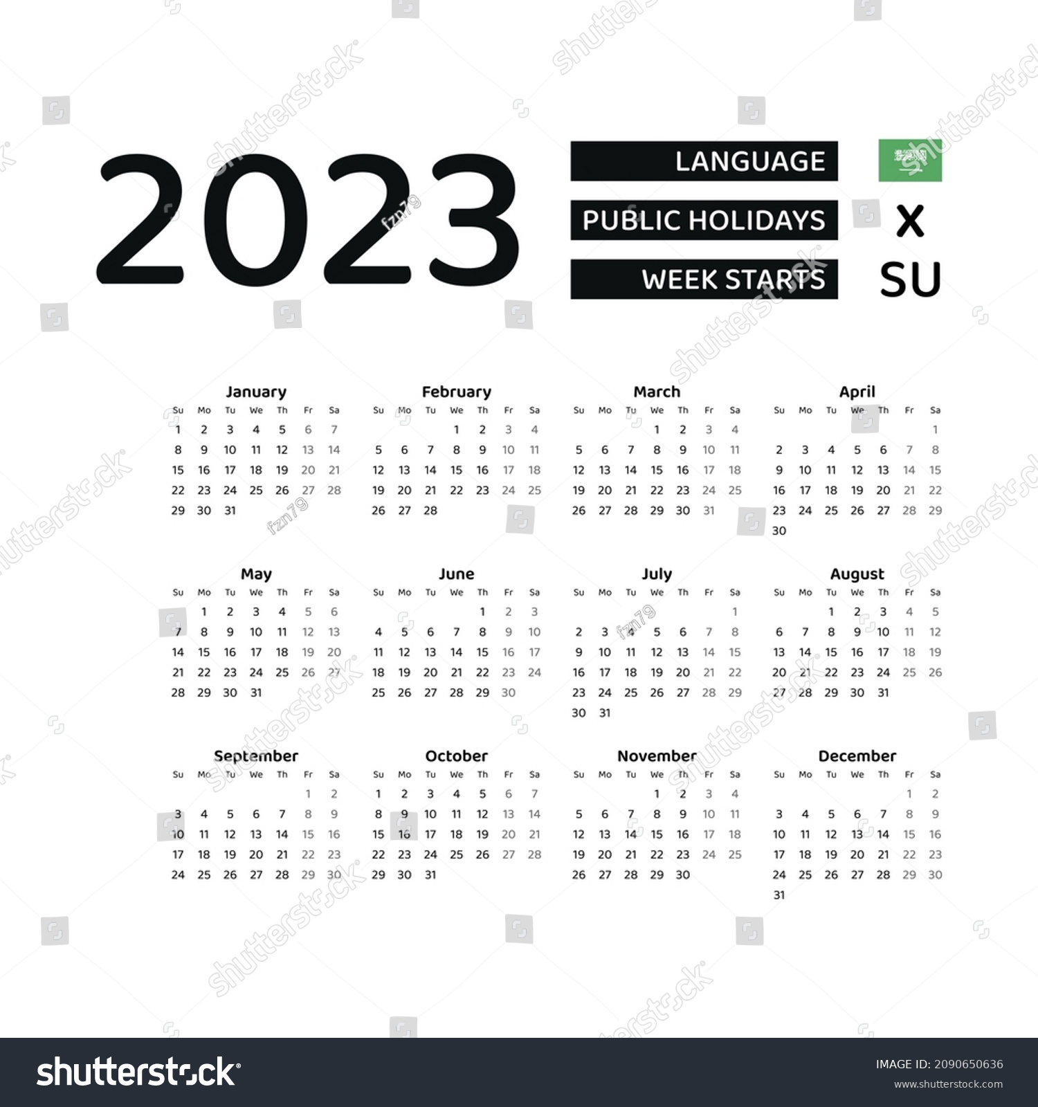 2024 Calendar With Holidays Saudi Arabia Calendar 2024