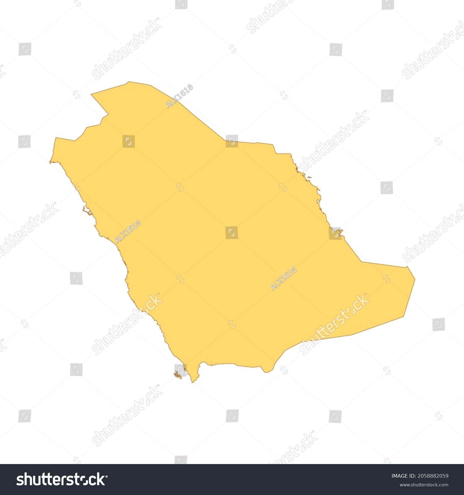Saudi Arabia Map Color Line Element Stock Vector (Royalty Free ...