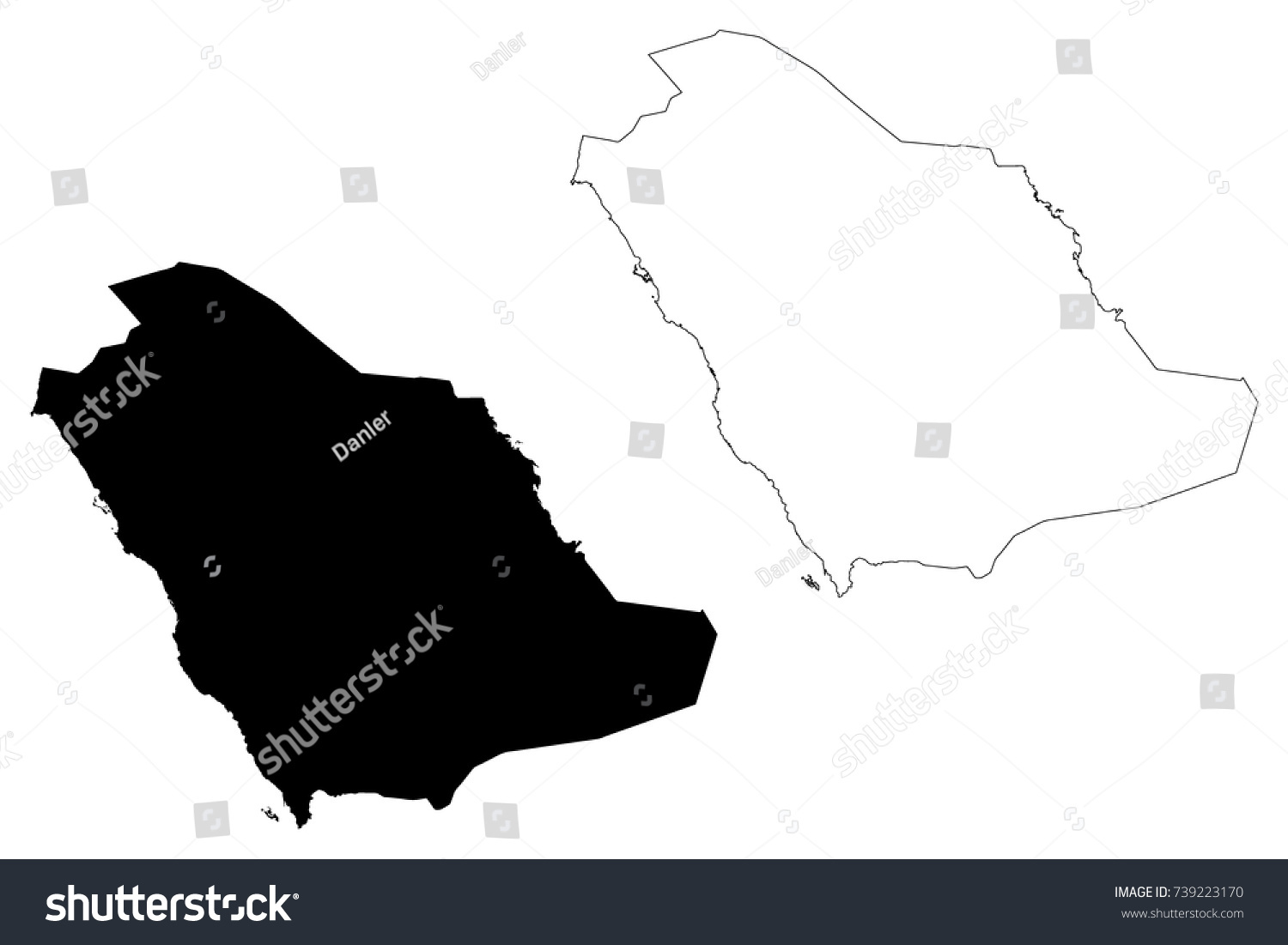 Saudi Arabia Map Vector Illustration Scribble Stock Vector (Royalty ...