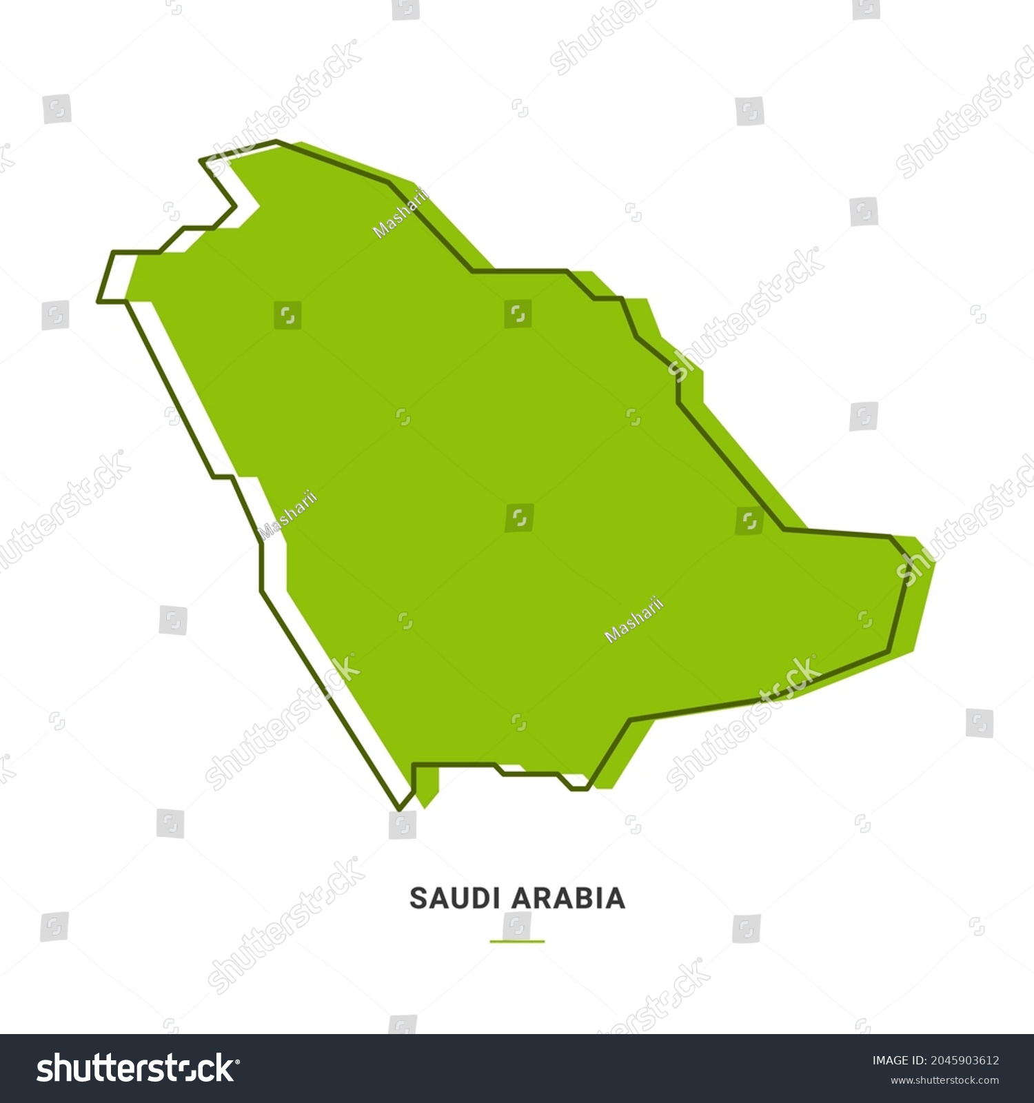 Saudi Arabia Outline Map Green Colour Stock Vector Royalty Free   Stock Vector Saudi Arabia Outline Map With Green Colour Modern Simple Line Cartoon Design Eps Vector 2045903612 