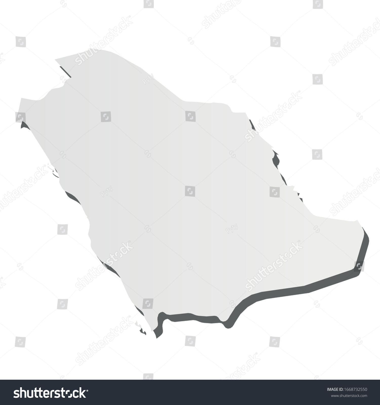 Saudi Arabia Solid Black Silhouette Map Stock Vector (Royalty Free ...