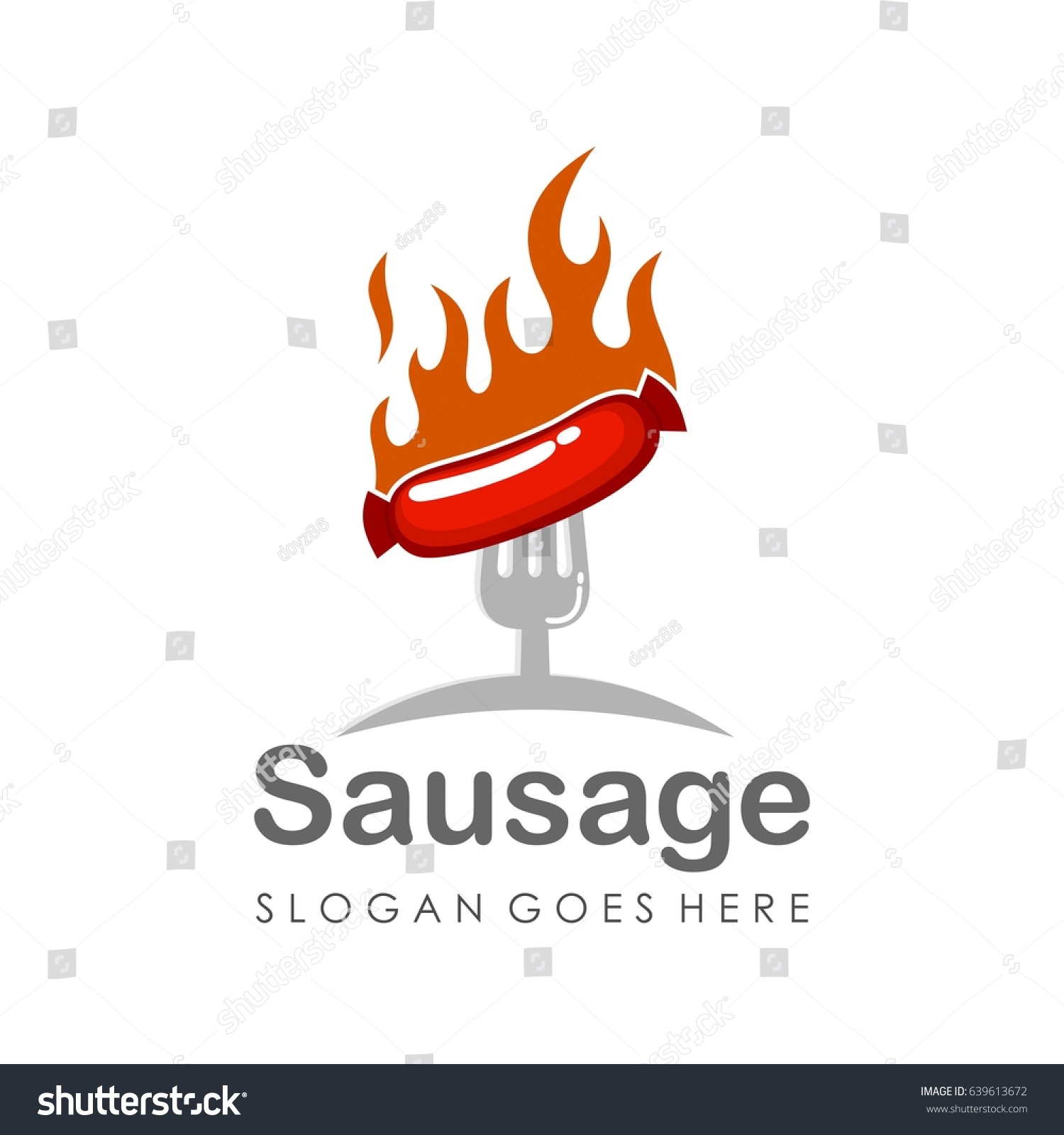 Sausage Logo Design Vector Stock Vector (Royalty Free) 639613672 ...