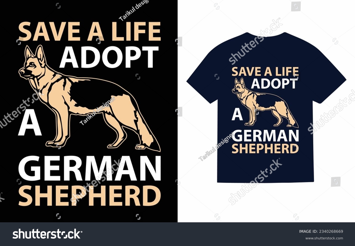SVG of save a life adopt a german shepherd, shepherd dog t shirt design svg