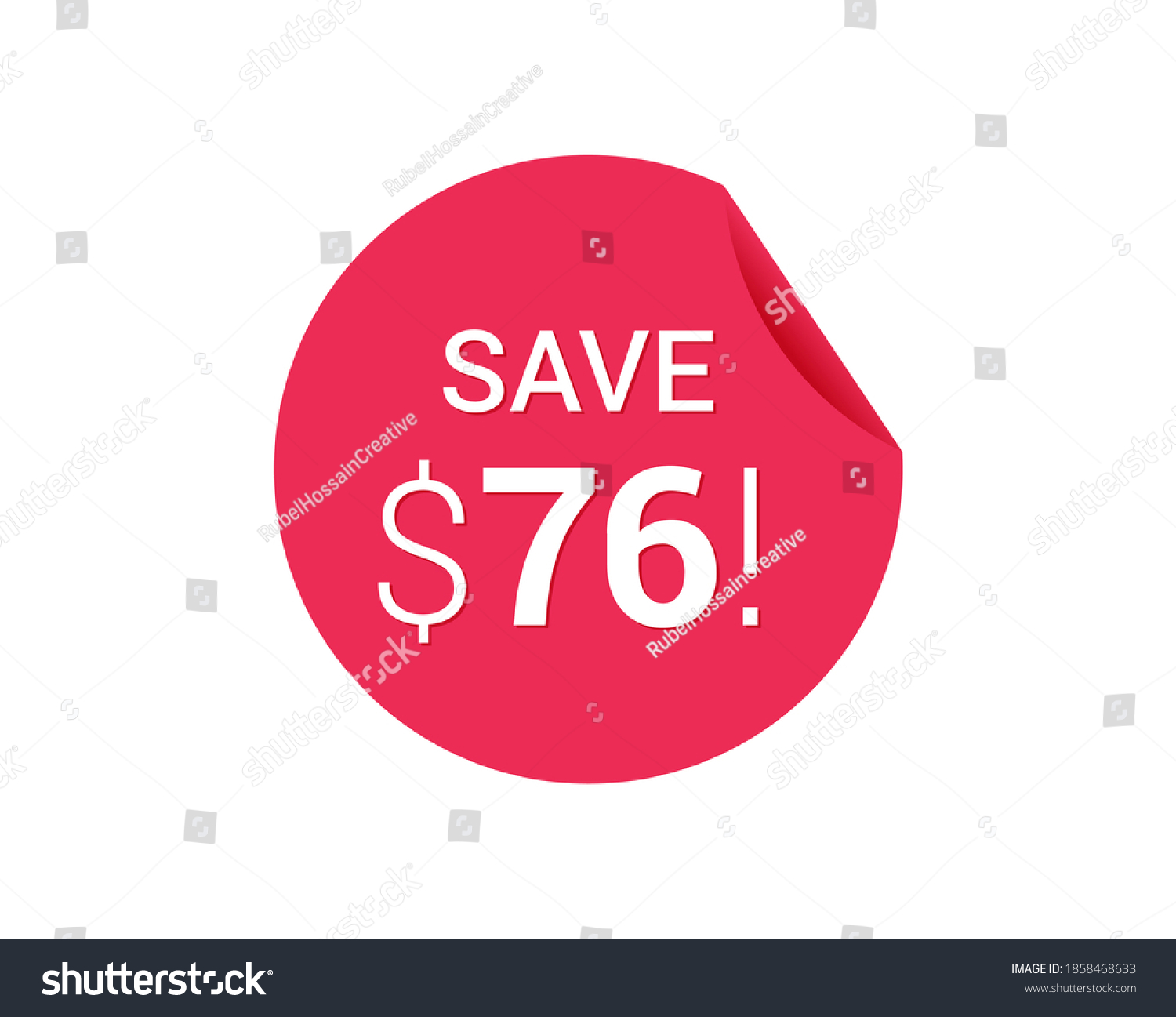 SVG of Save $76 dollars, $76 us dollar save svg