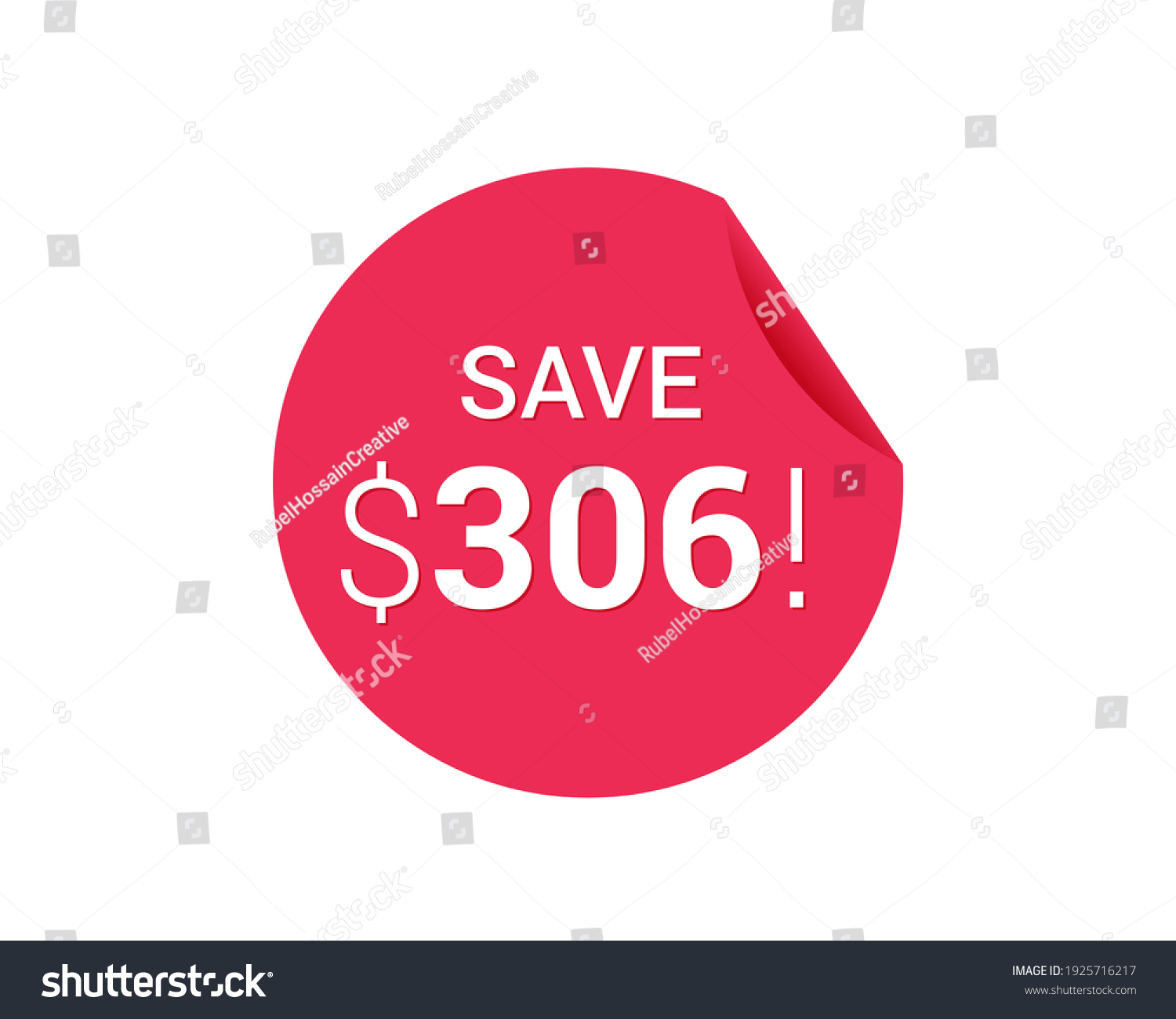 SVG of Save $306 dollars, $306 us dollar save svg