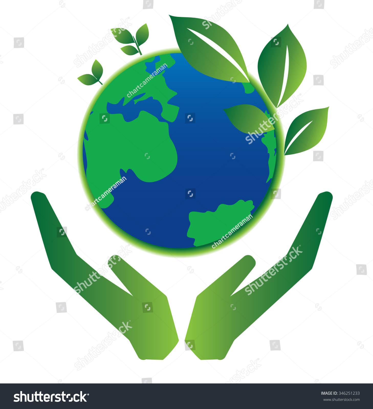 Save Earth Green Planet Concept Stock Vector (Royalty Free) 346251233 ...