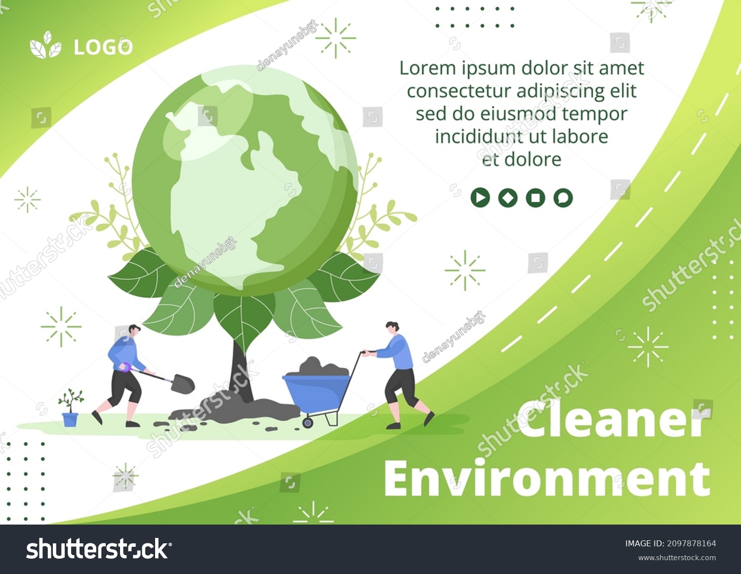 Save Planet Earth Brochure Template Flat Stock Vector (Royalty Free ...