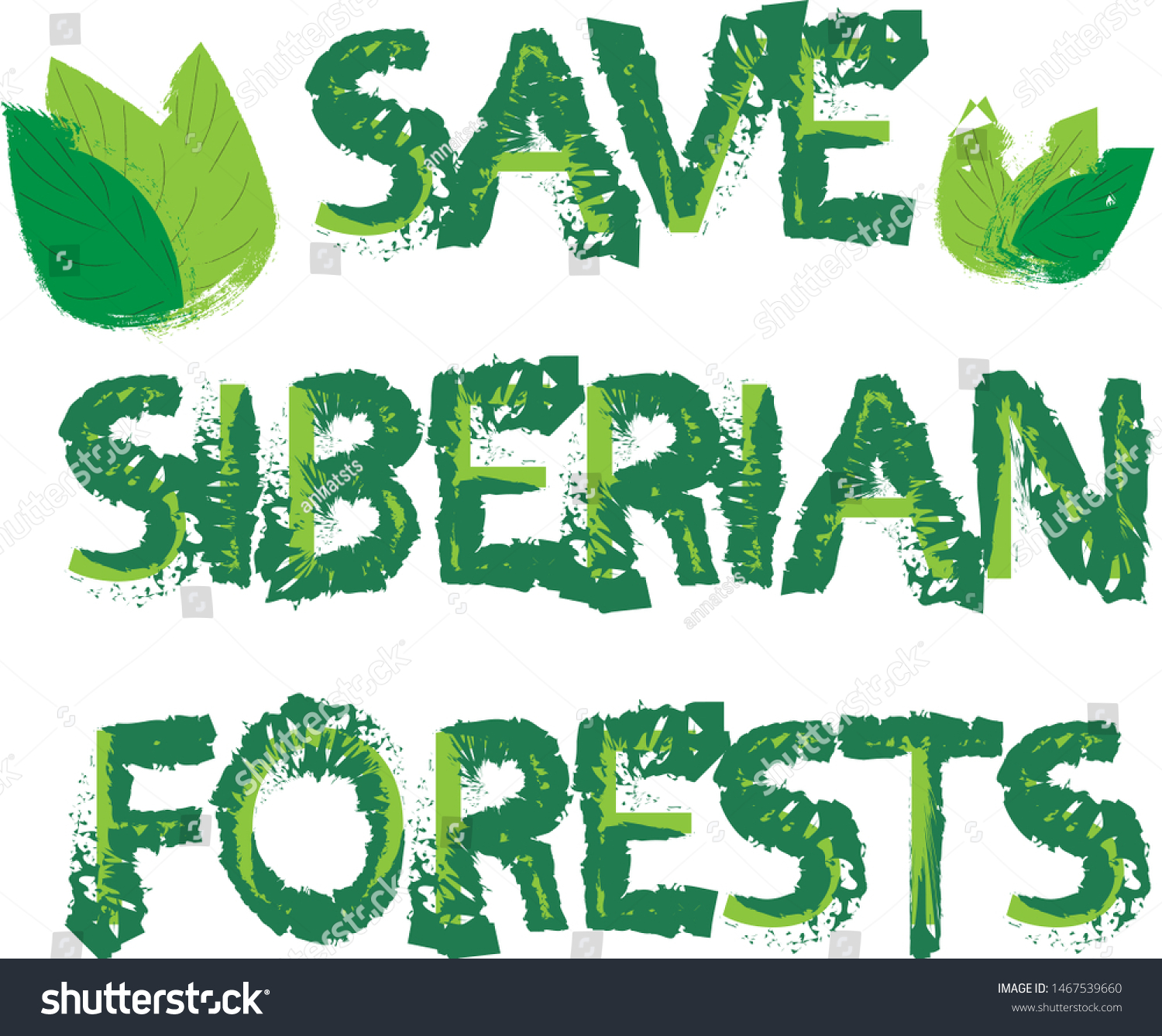 Save Siberian Forests Logo Fires Forests Stock Vector (Royalty Free ...