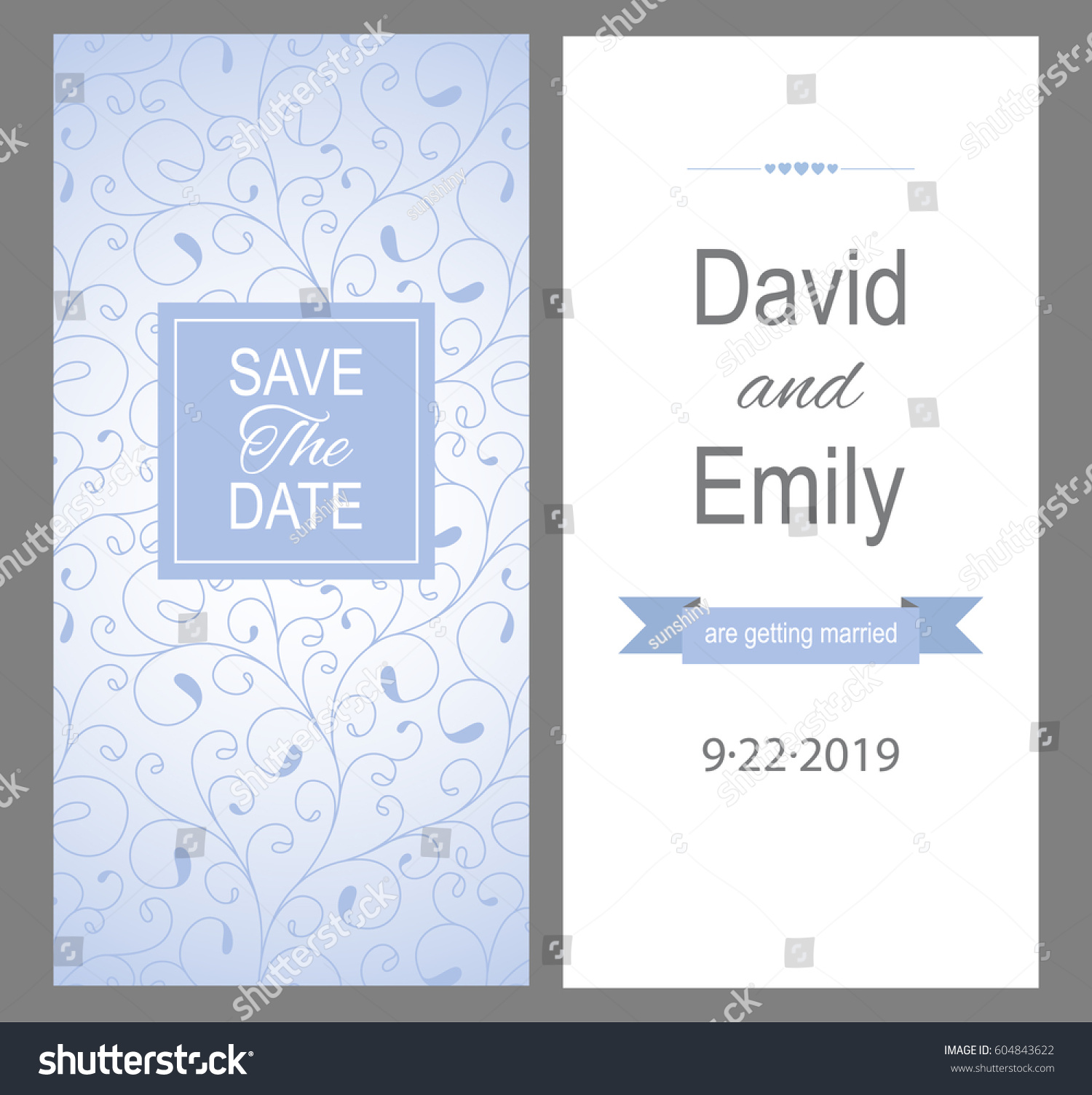 Save Date Beautiful Wedding Invitation Card Stock Vector ...