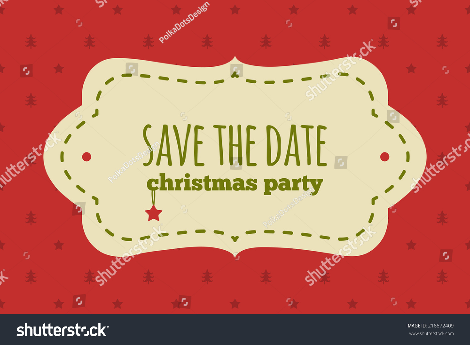 save date christmas card traditional red stock vector royalty free