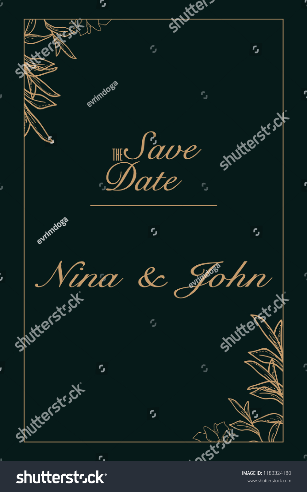 Save Date Invitation Card Modern Design Stock Vector (Royalty Free