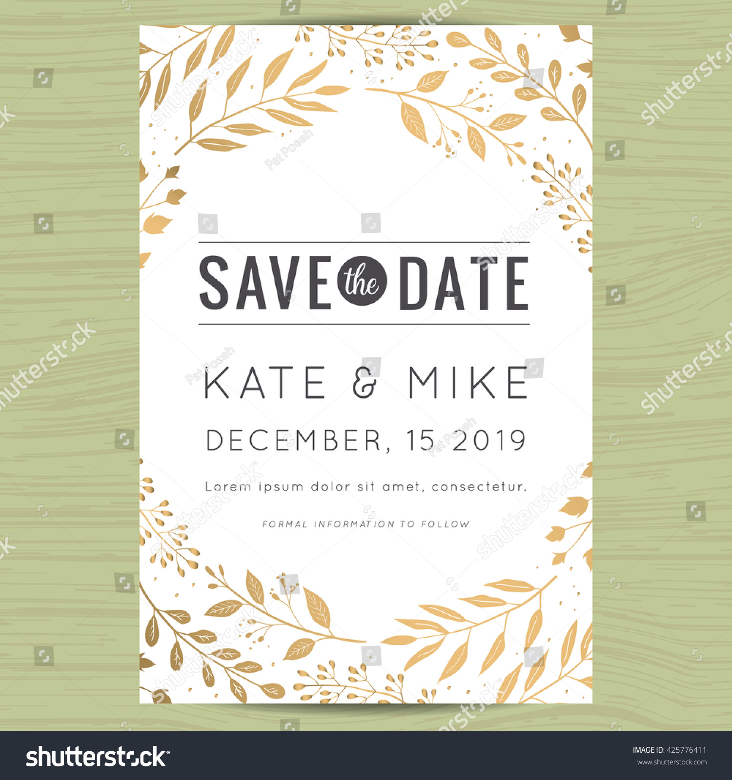 save date wedding invitation card template のベクター画像素材