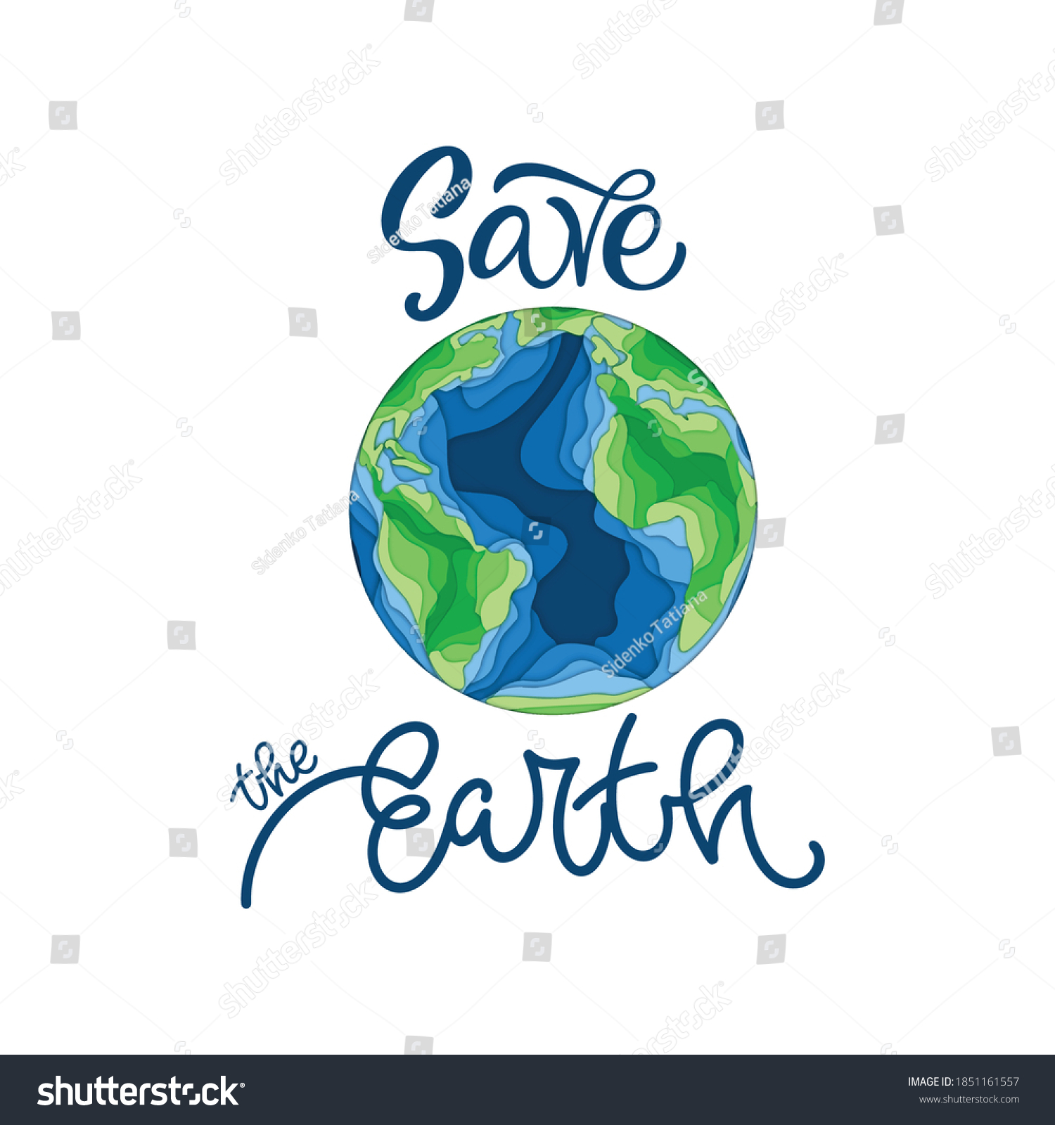 Save Earth Quote Planet Hand Lettering Stock Vector (royalty Free 