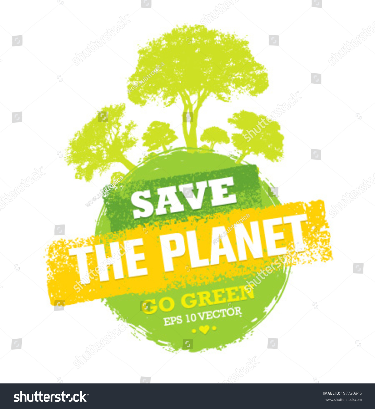 Save Planet Go Green Creative Eco Stock Vector 197720846 - Shutterstock