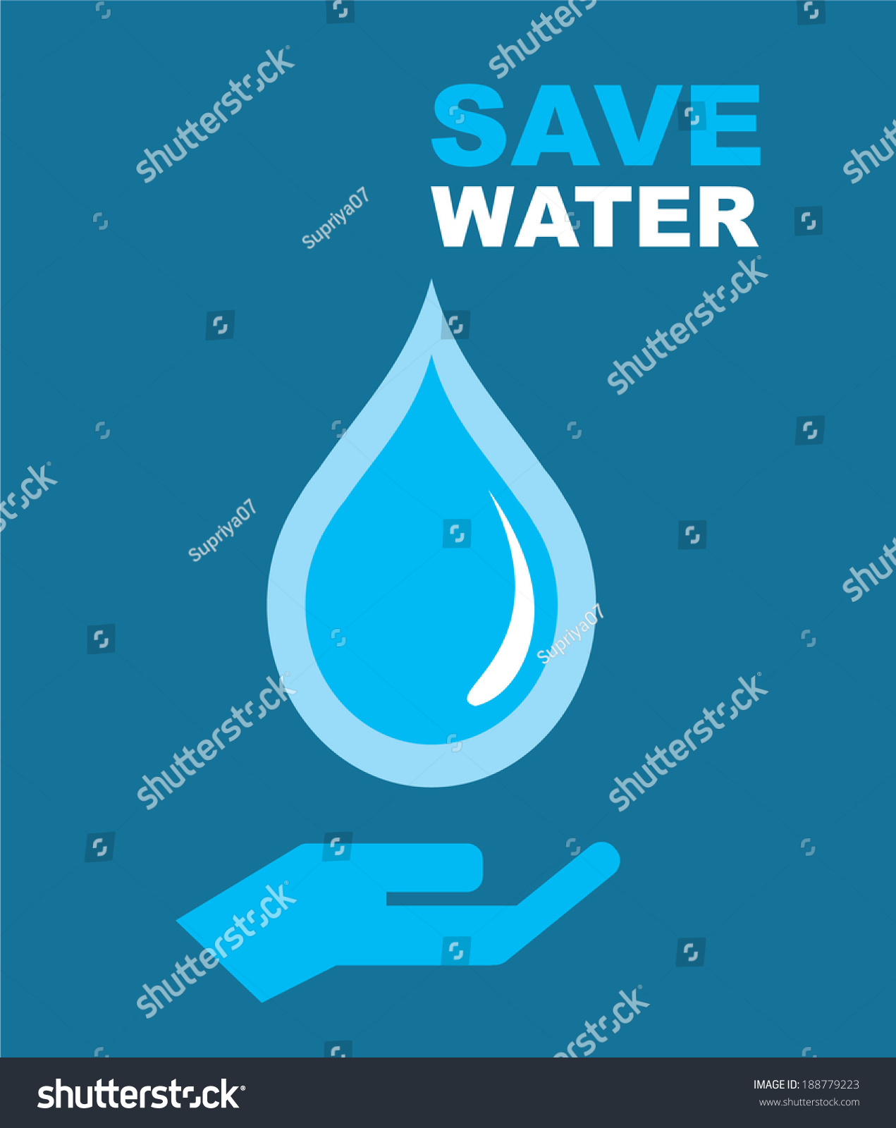 Save Water Stock Vector Illustration 188779223 : Shutterstock