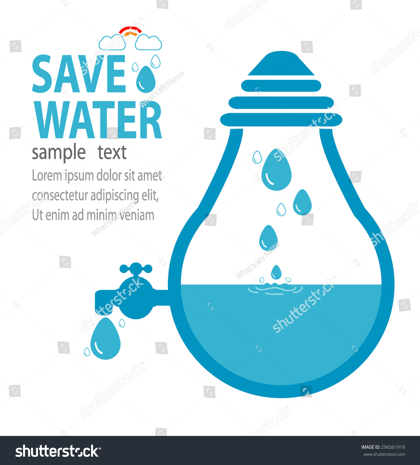 Save Water Concept Ecology Save Water Stock Vector 296561918 - Shutterstock