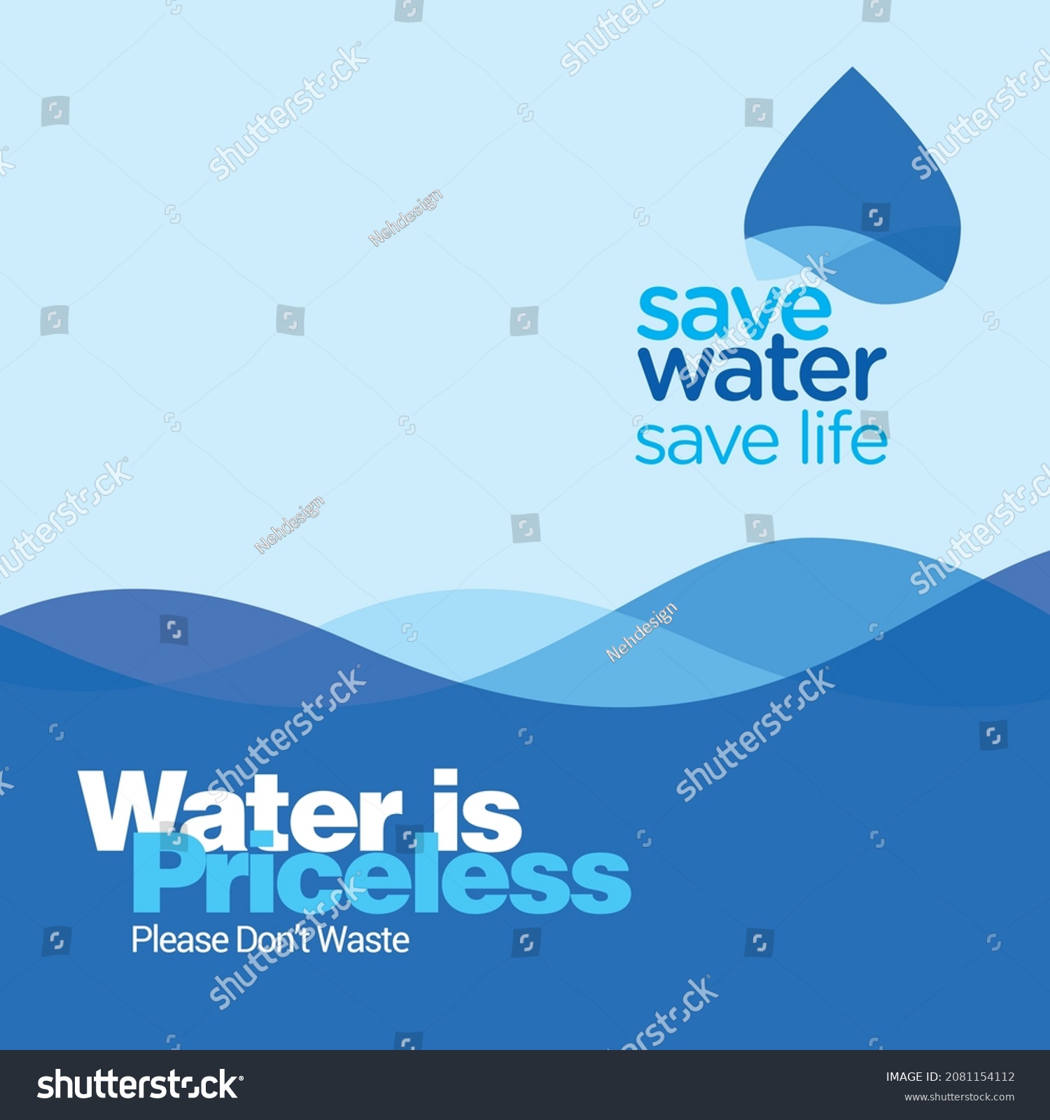 Save Water Save Life Awareness Poster Stock Vector (Royalty Free ...