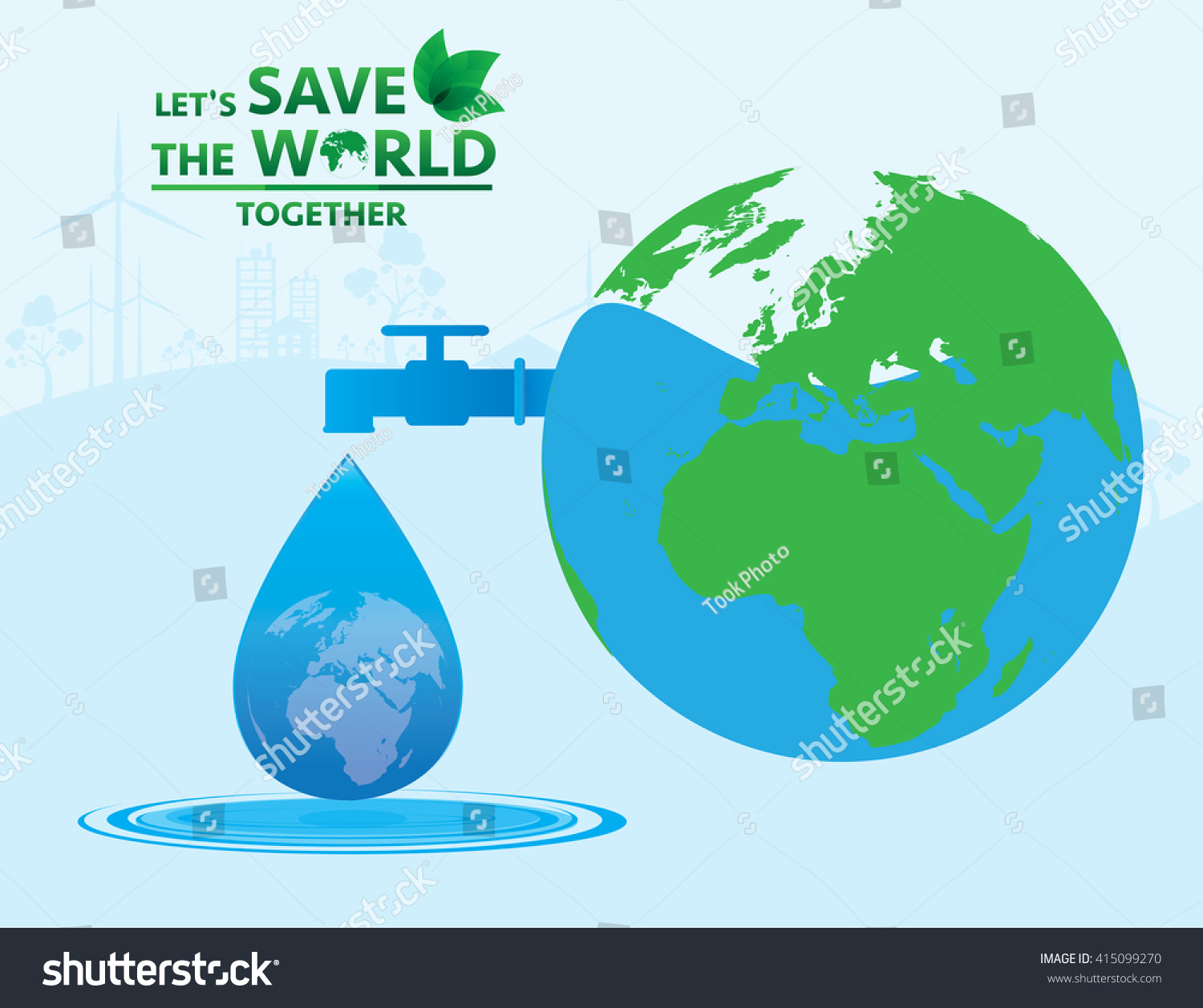 Save Water Save World Vector Illustrator Stock Vector (Royalty Free ...