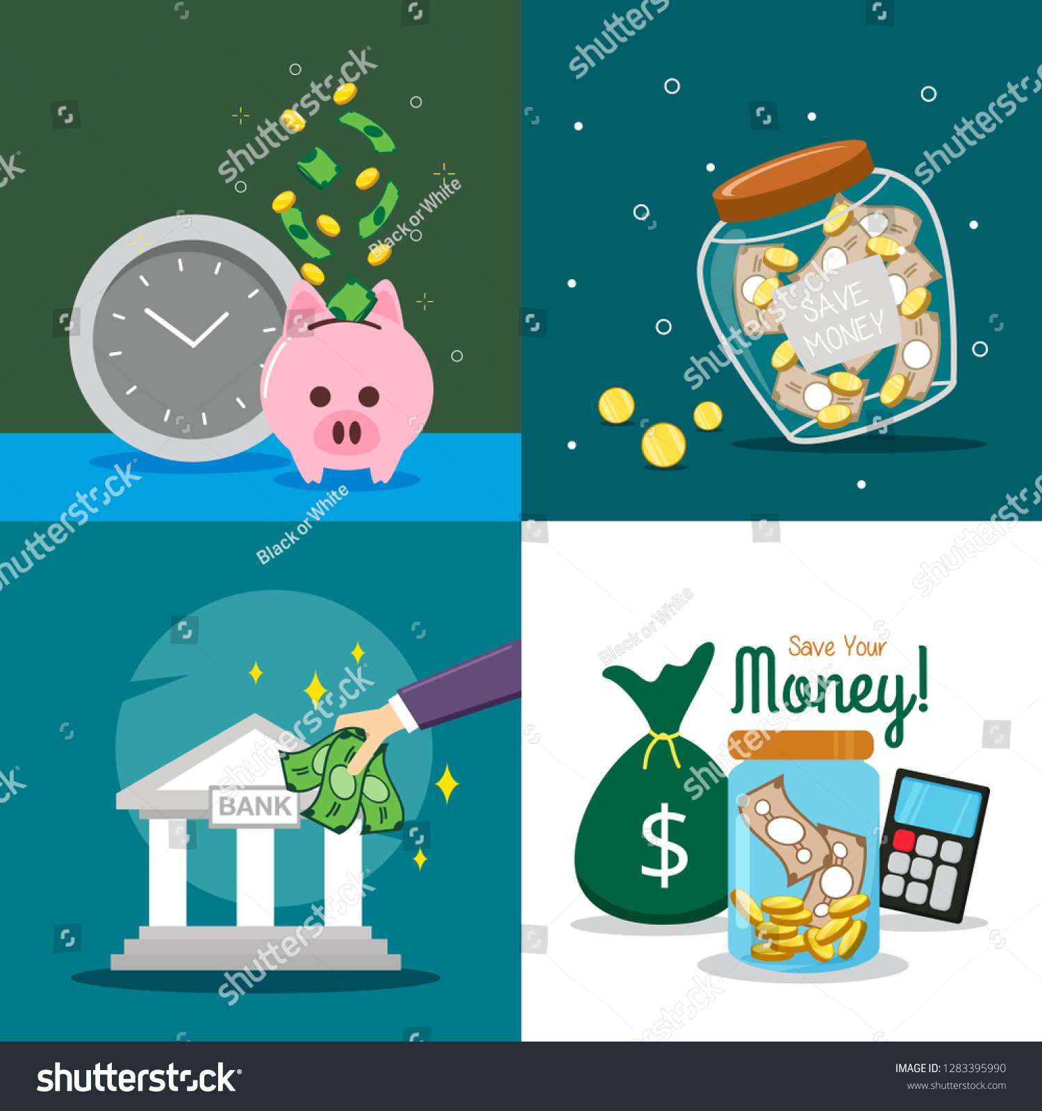 Saving Money Illustration Background Poster 库存矢量图 免版税 1283395990