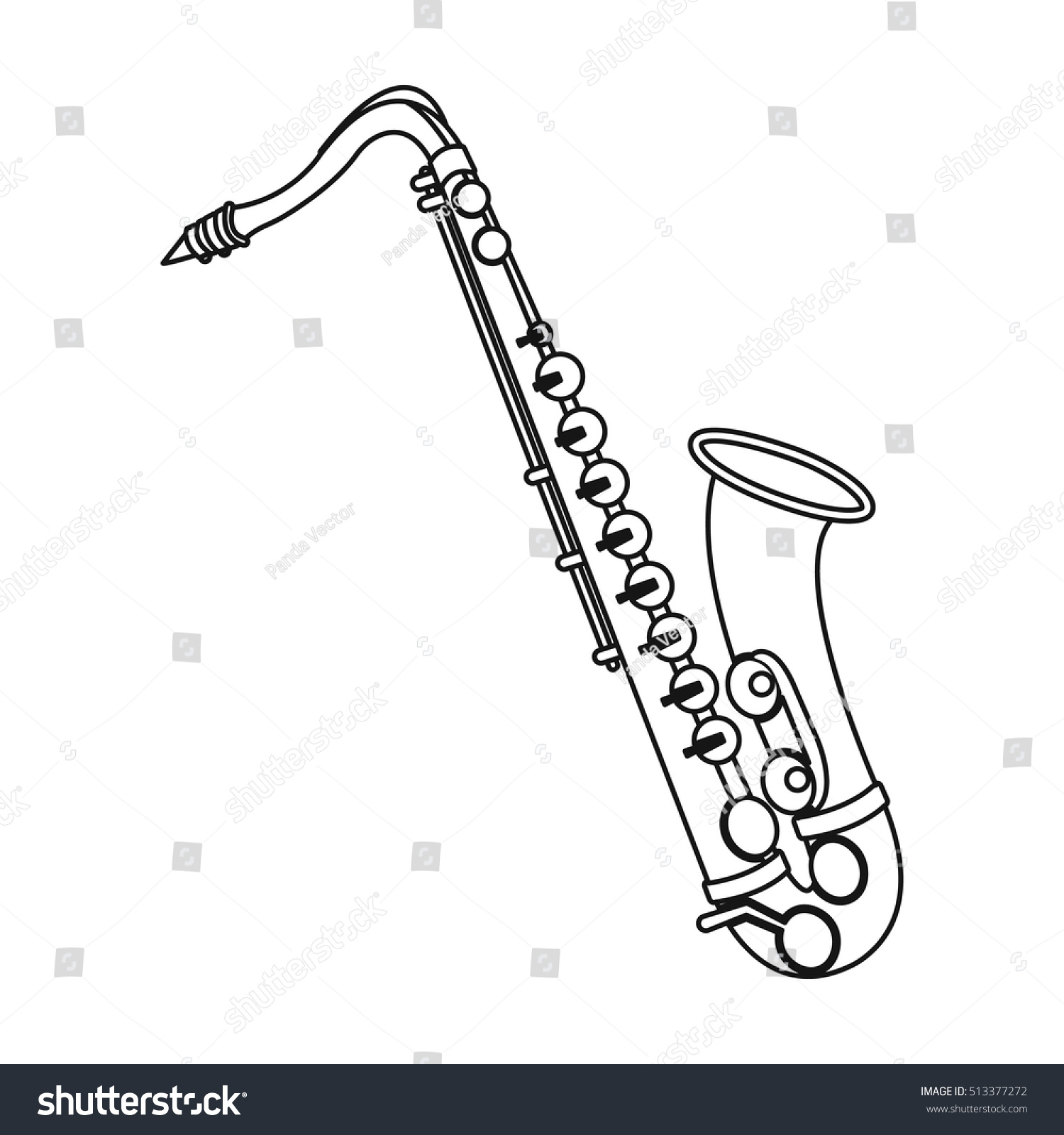 Saxophone Icon Outline Style Isolated On Stock Vector 513377272