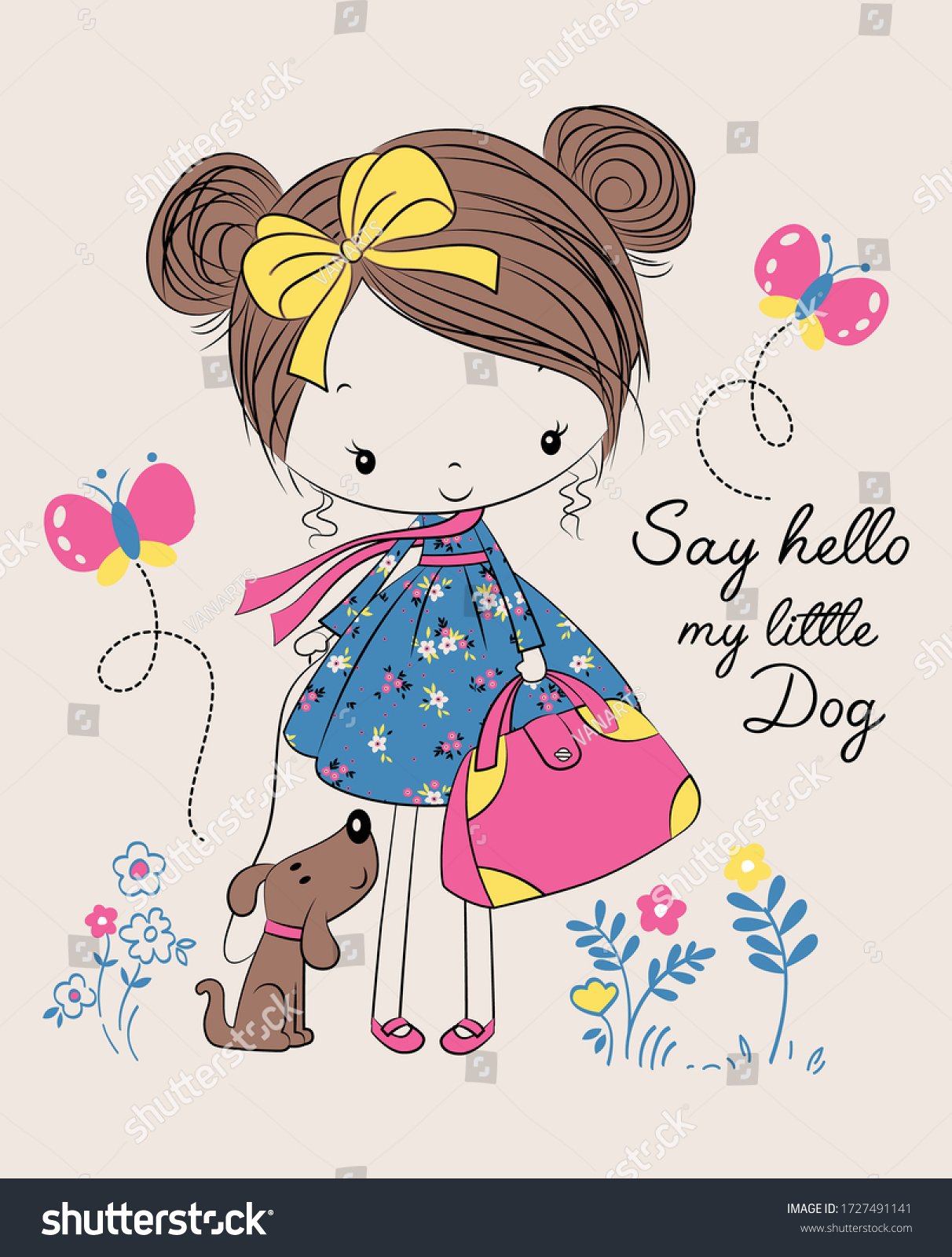 Say Hello My Little Dog Best Stock Vector Royalty Free