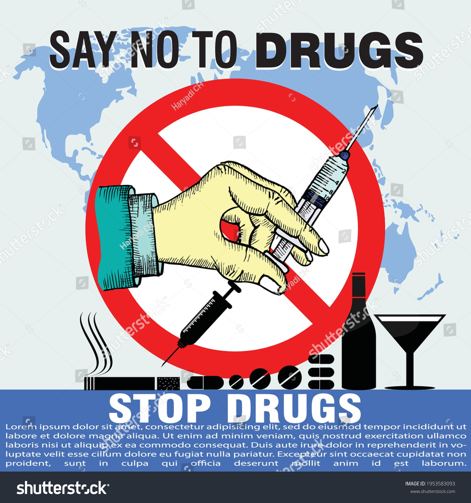 Say No Drugs Poster Banner Vector Stock Vector (Royalty Free) 1953583093