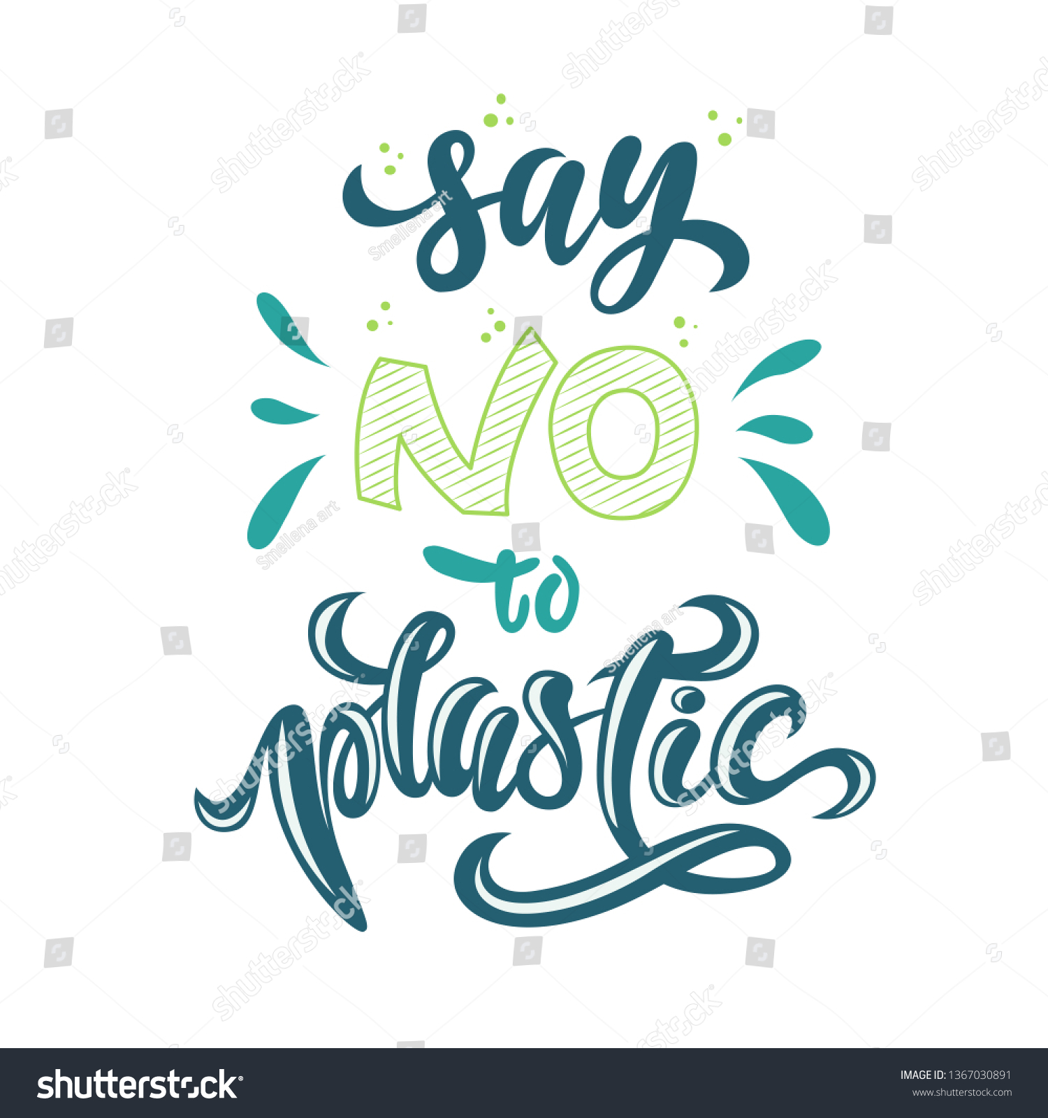 Say No Plastic Problem Plastic Pollution Stock Vector (Royalty Free ...