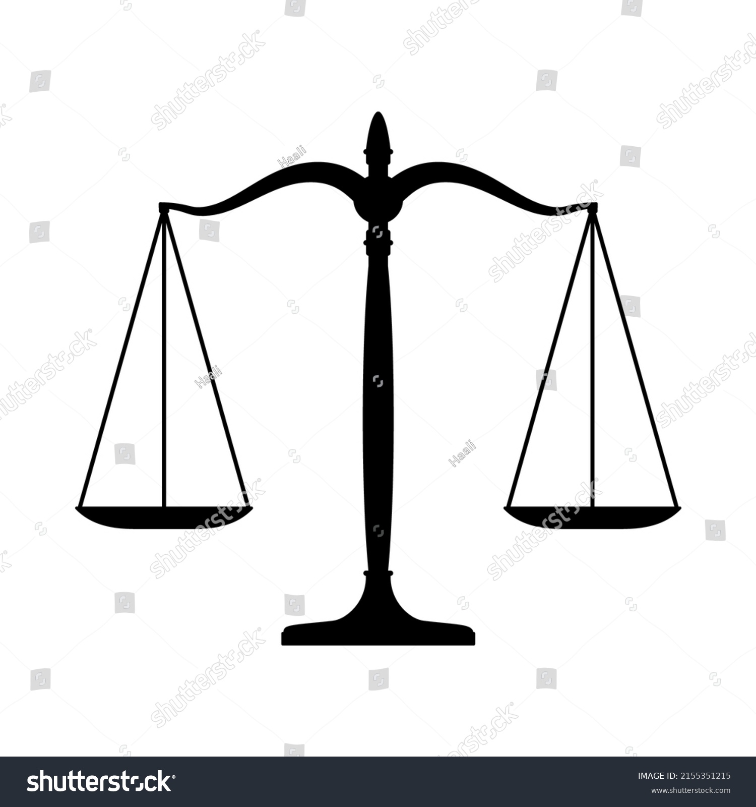 Scales Justice Icon Silhouette Court Scales Stock Vector (Royalty Free ...