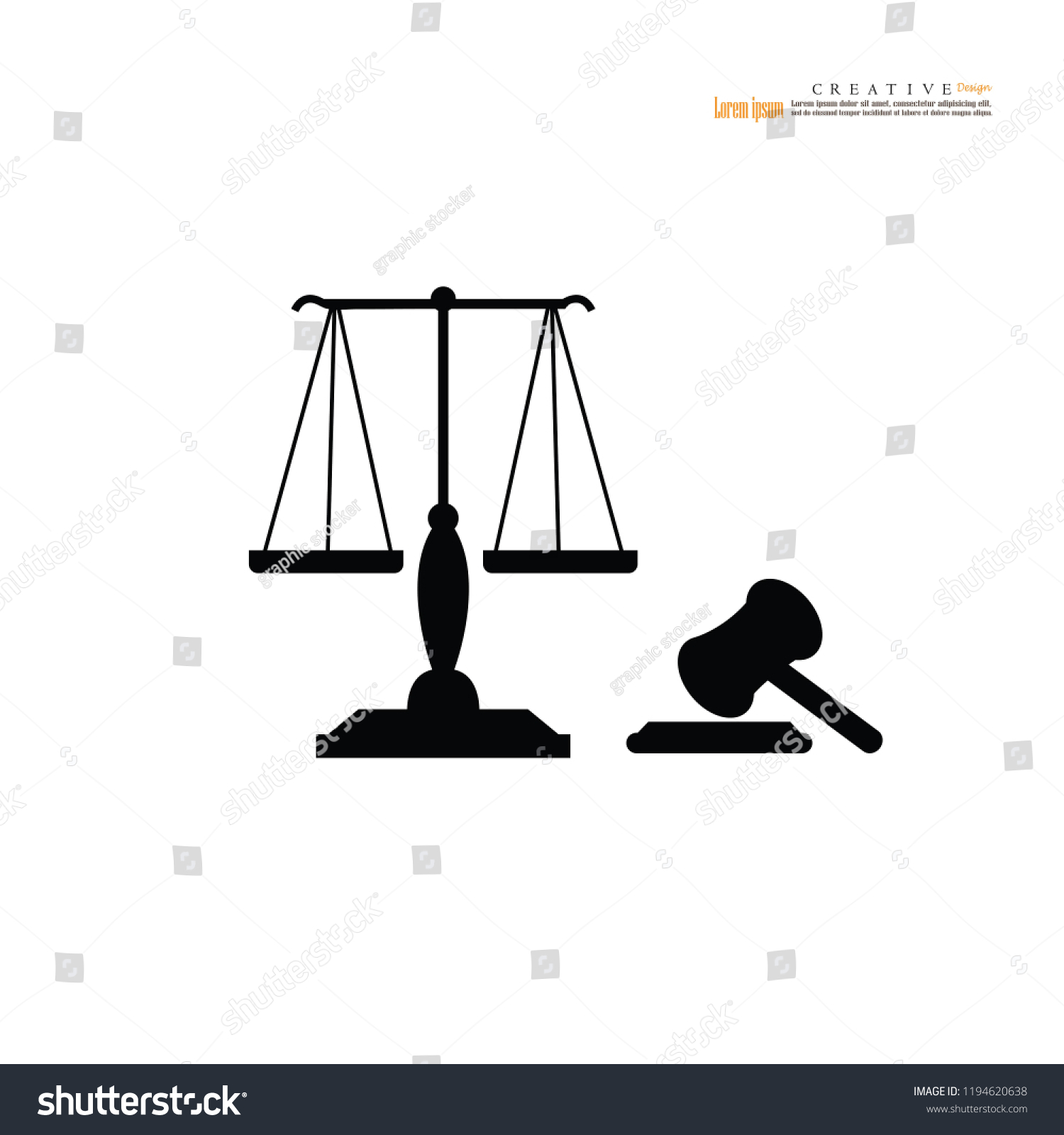 Scales Justice Gavelcourt Hammervector Illustration Stock Vector ...