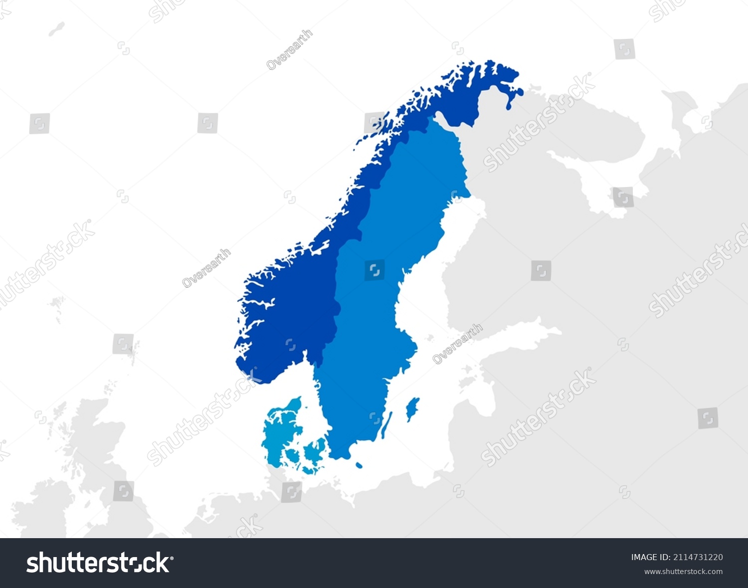 Scandinavia Vector Map Scandinavian Countries Norway Stock Vector ...